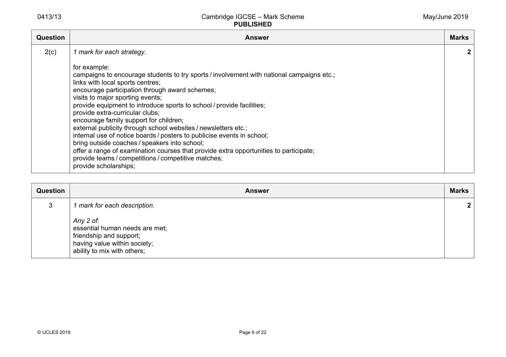 Mark scheme, page 6 of 22