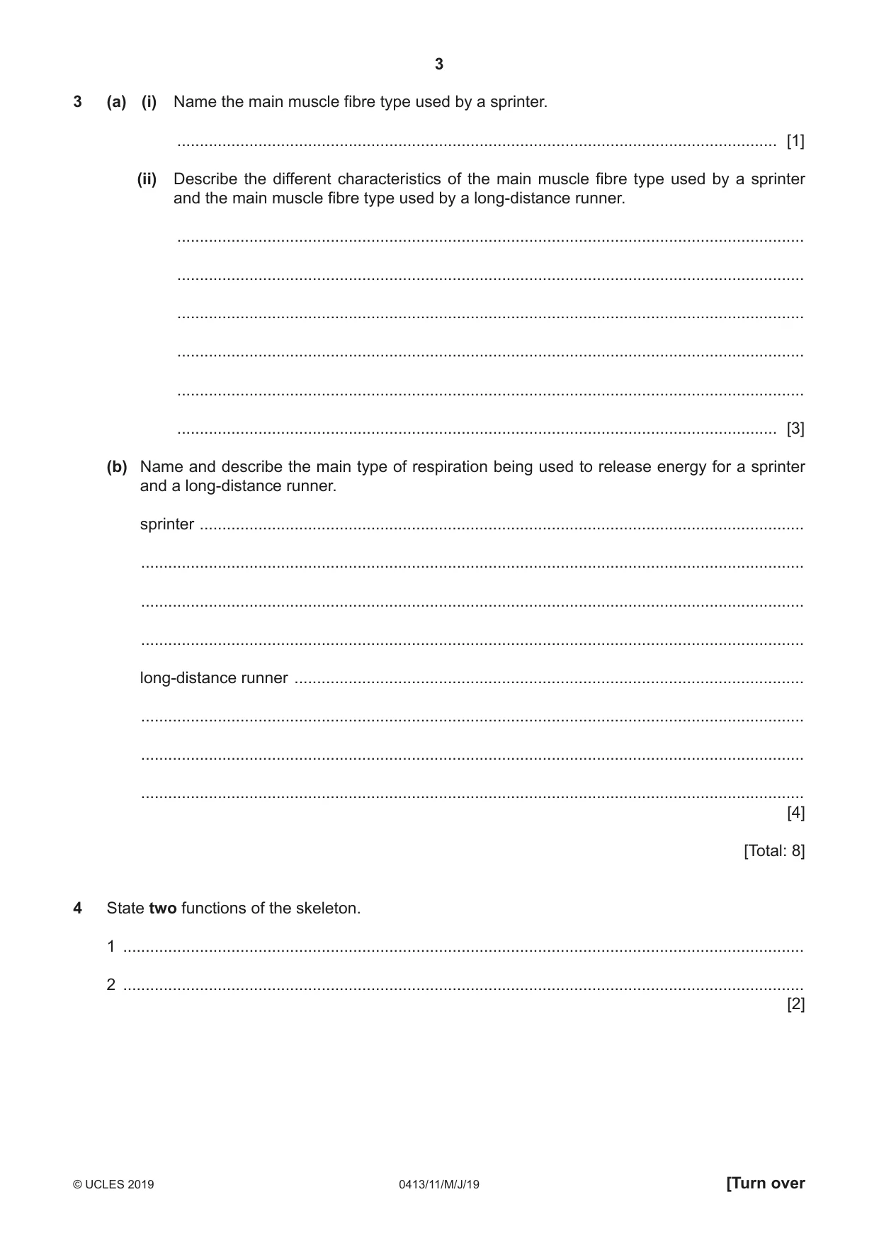 Cambridge IGCSE Physical Education 0413 2019 May/June Paper 1 · Variant 1 question paper, page 3 of 16