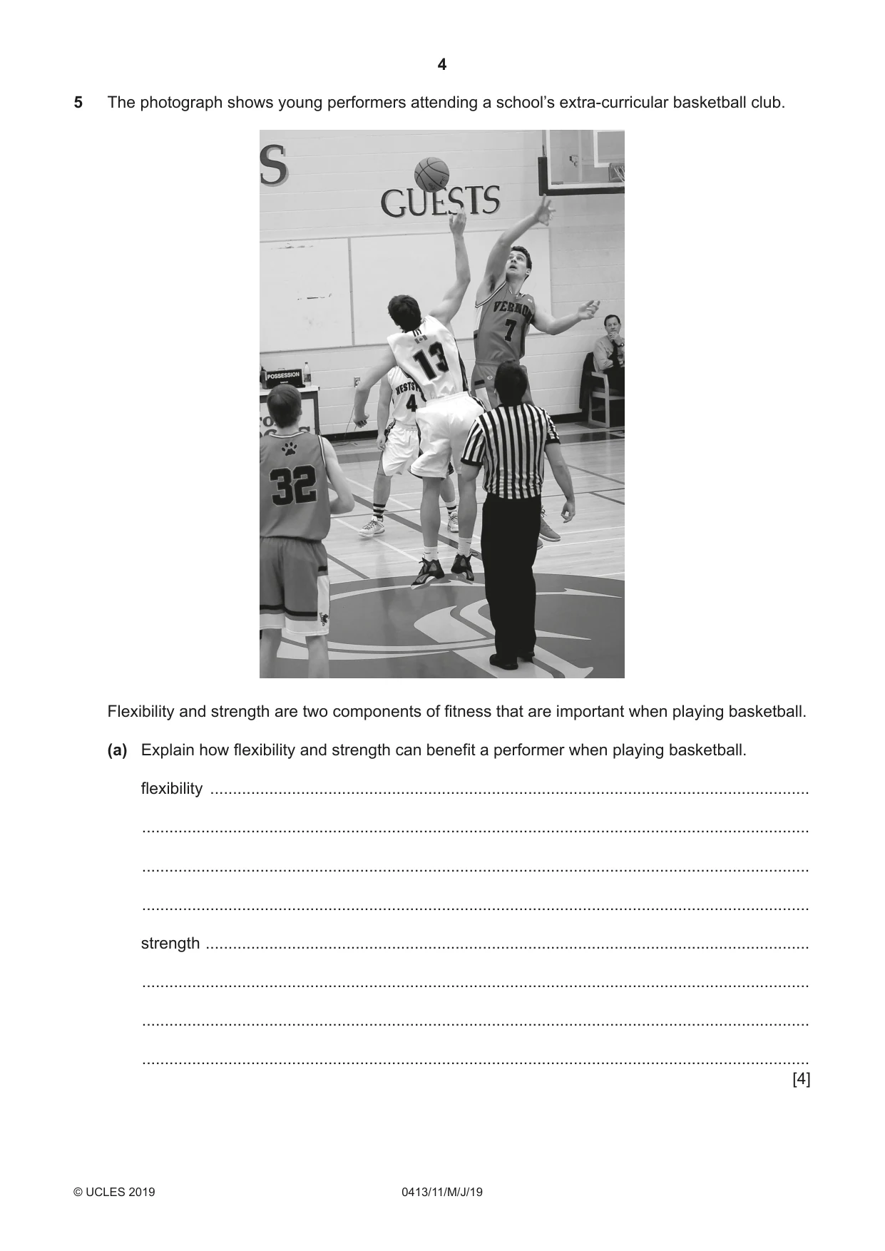 Cambridge IGCSE Physical Education 0413 2019 May/June Paper 1 · Variant 1 question paper, page 4 of 16
