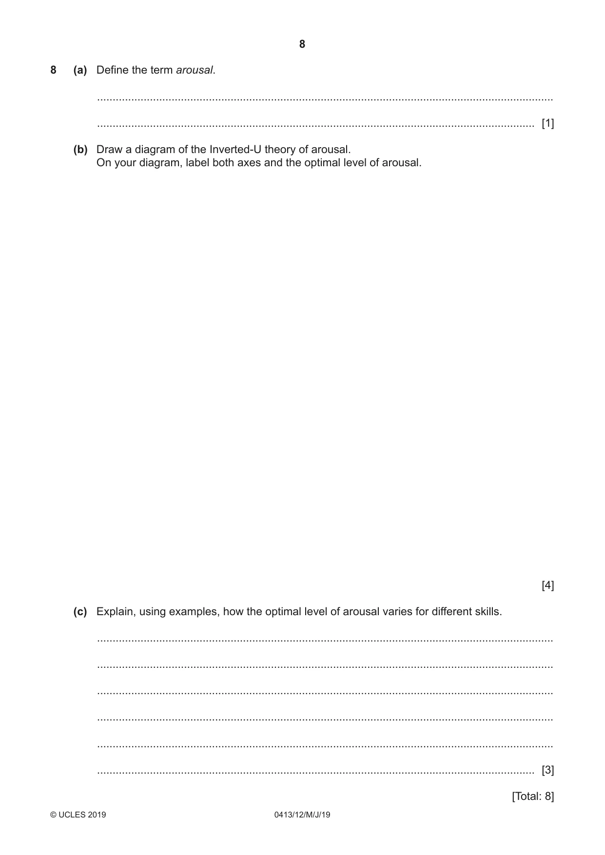 Cambridge IGCSE Physical Education 0413 2019 May/June Paper 1 · Variant 2 question paper, page 8 of 20