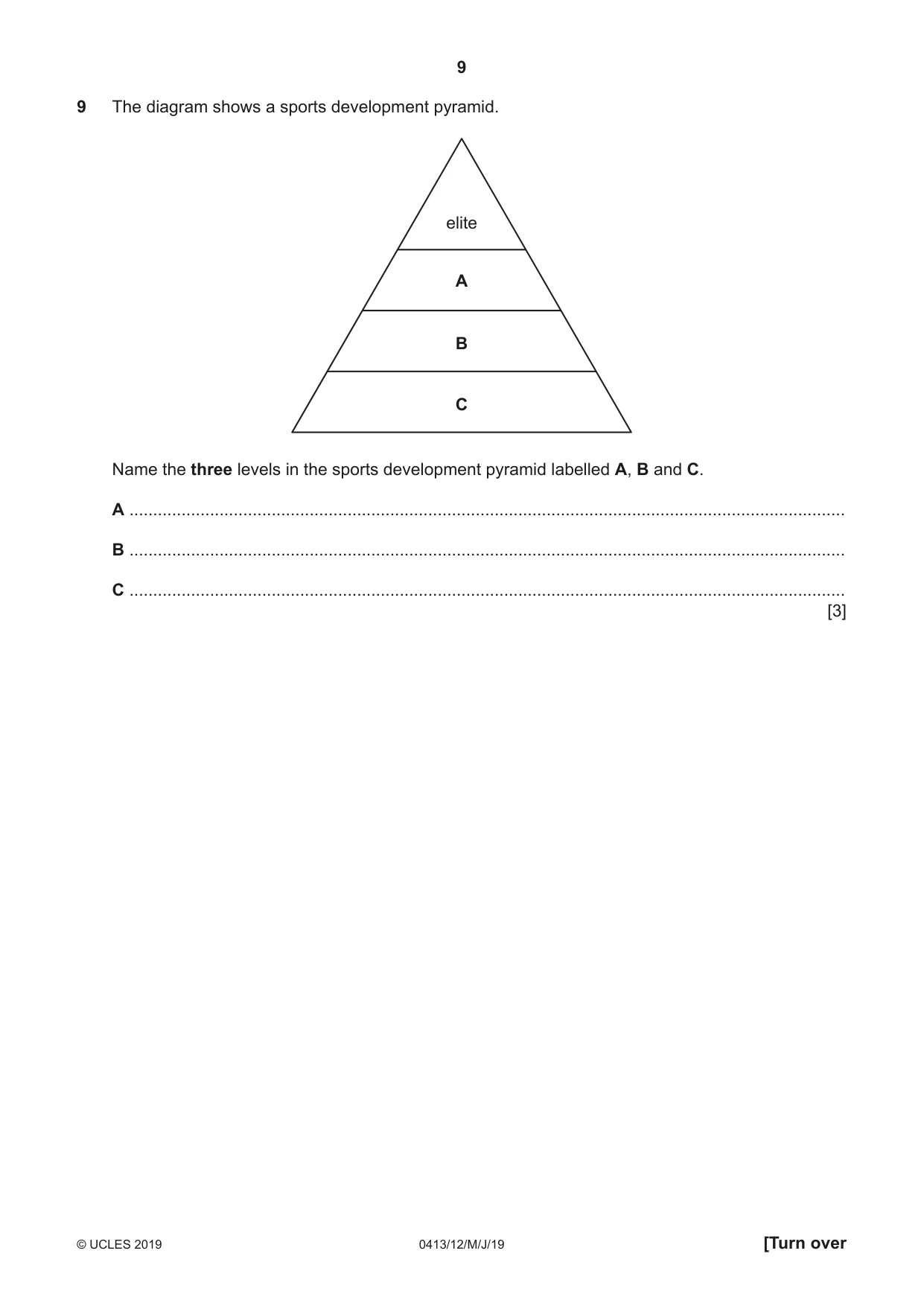 Cambridge IGCSE Physical Education 0413 2019 May/June Paper 1 · Variant 2 question paper, page 9 of 20