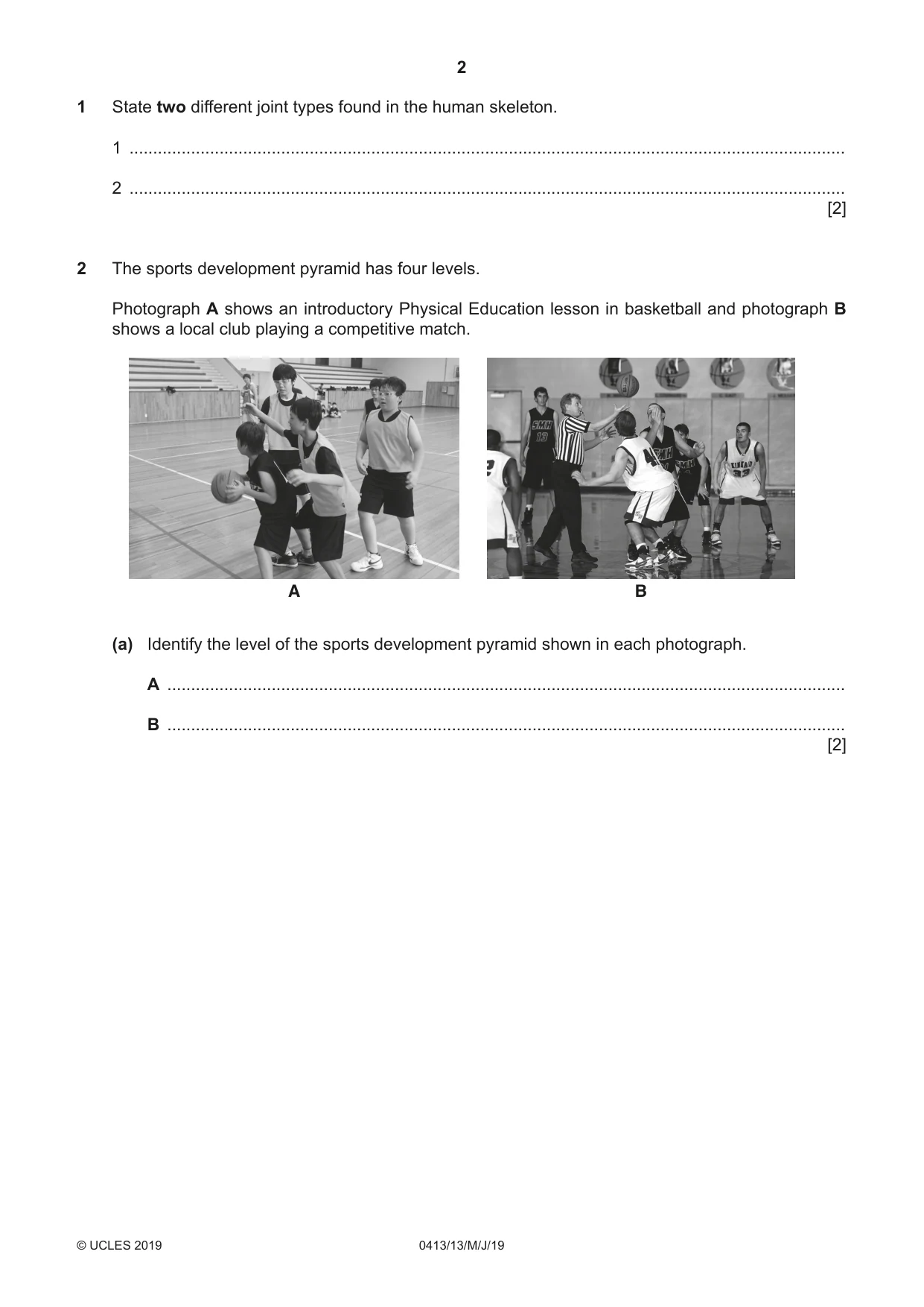 Cambridge IGCSE Physical Education 0413 2019 May/June Paper 1 · Variant 3 question paper, page 2 of 20