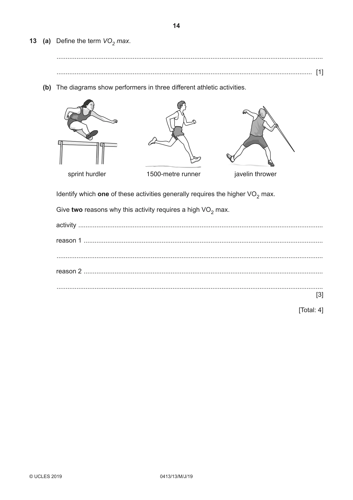 Cambridge IGCSE Physical Education 0413 2019 May/June Paper 1 · Variant 3 question paper, page 14 of 20