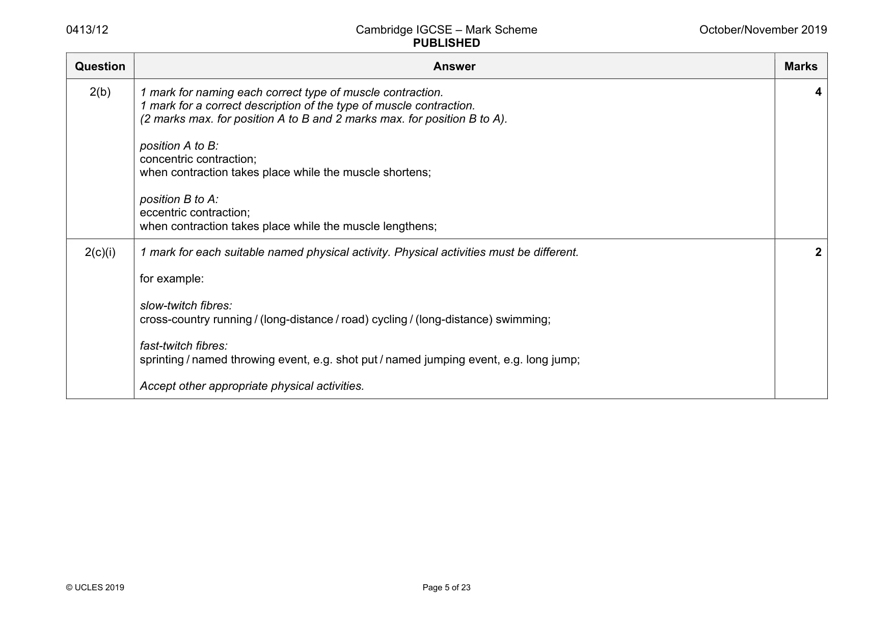Mark scheme, page 5 of 23
