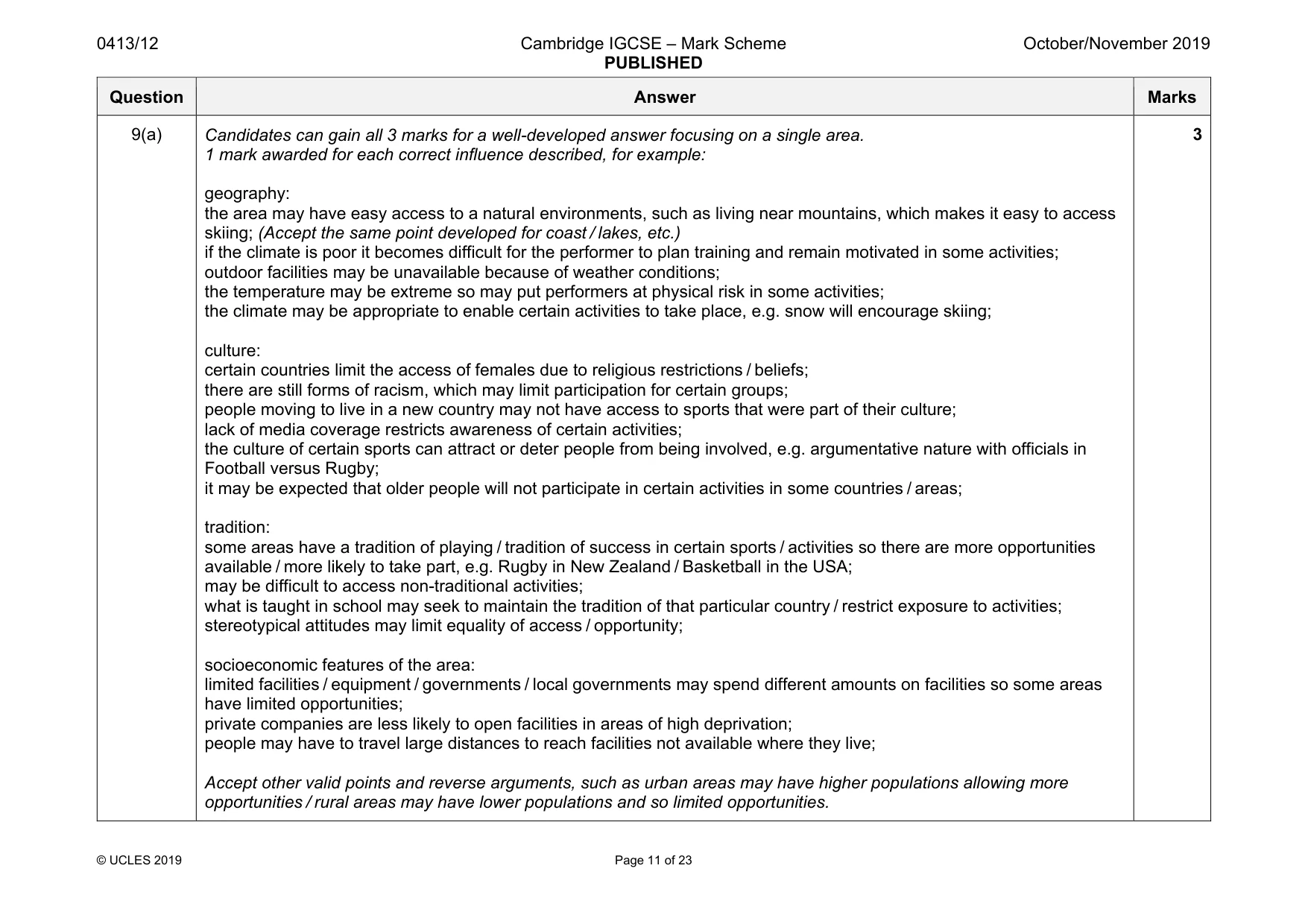 Mark scheme, page 11 of 23