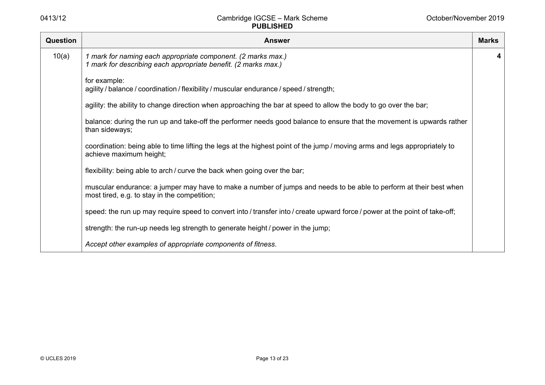 Mark scheme, page 13 of 23