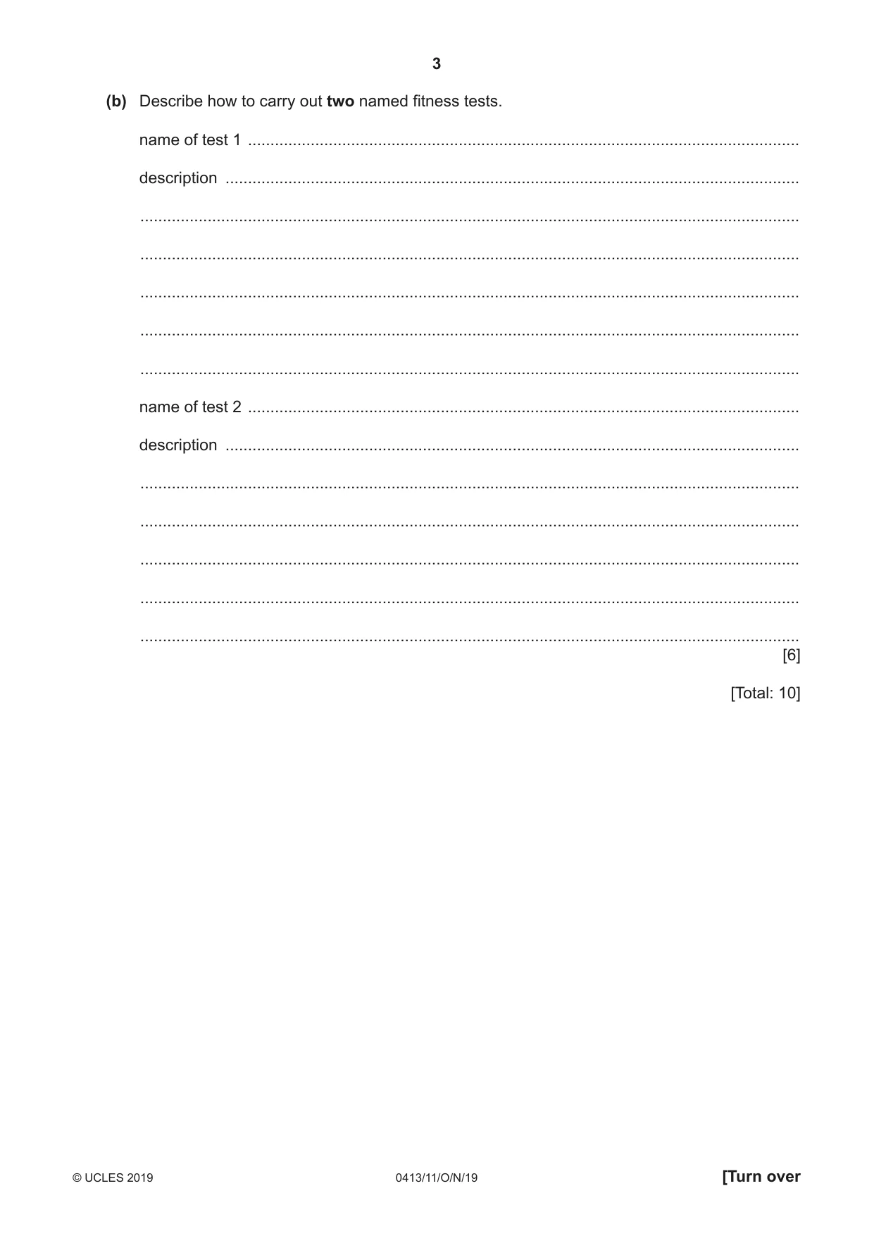 Cambridge IGCSE Physical Education 0413 2019 Oct/Nov Paper 1 · Variant 1 question paper, page 3 of 20