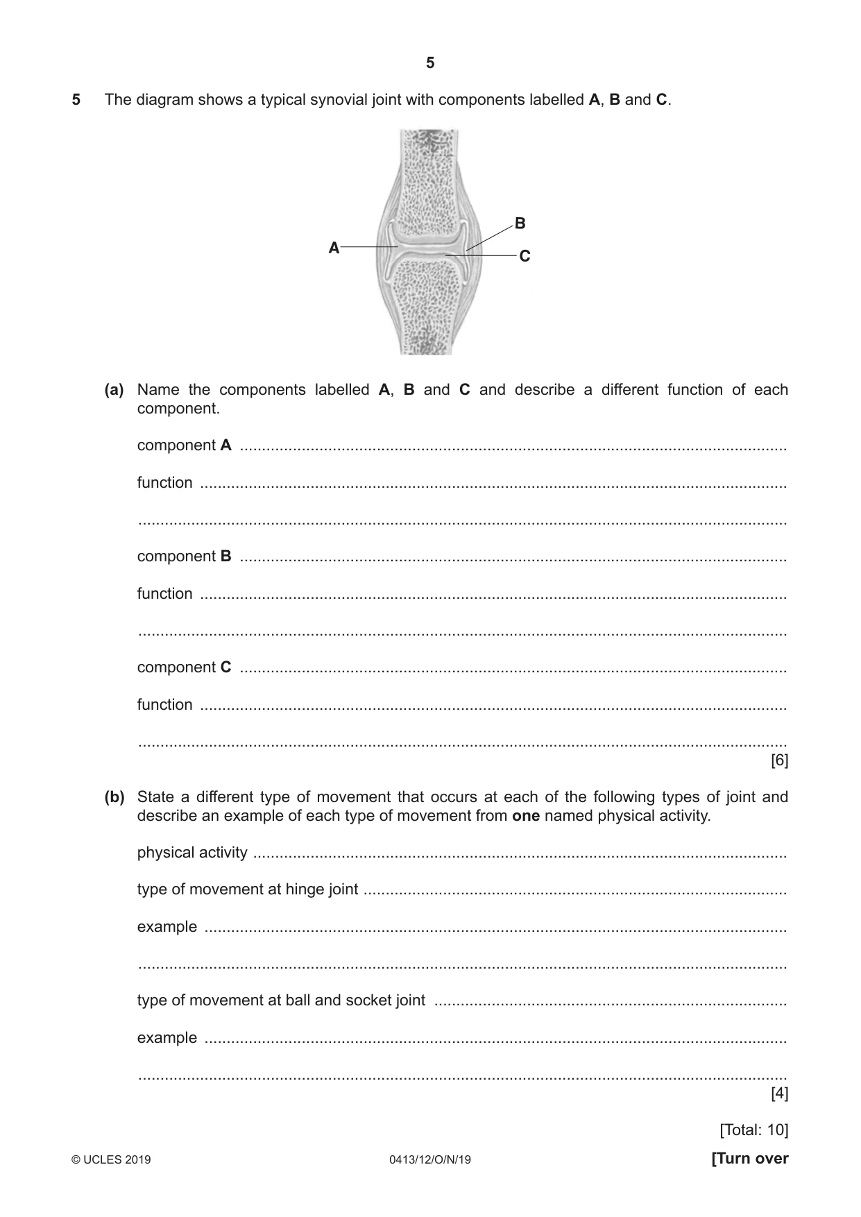 Cambridge IGCSE Physical Education 0413 2019 Oct/Nov Paper 1 · Variant 2 question paper, page 5 of 20