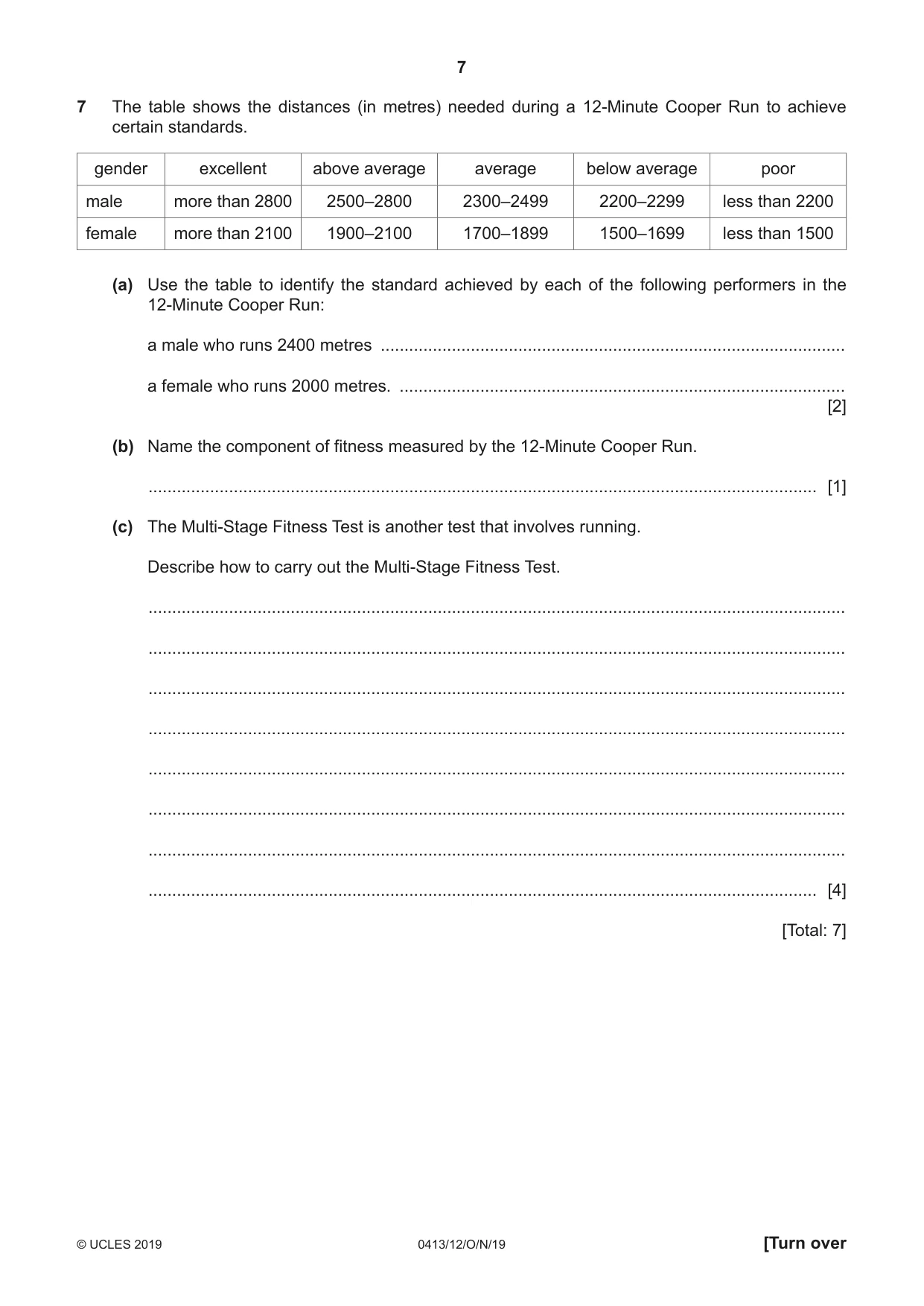 Cambridge IGCSE Physical Education 0413 2019 Oct/Nov Paper 1 · Variant 2 question paper, page 7 of 20