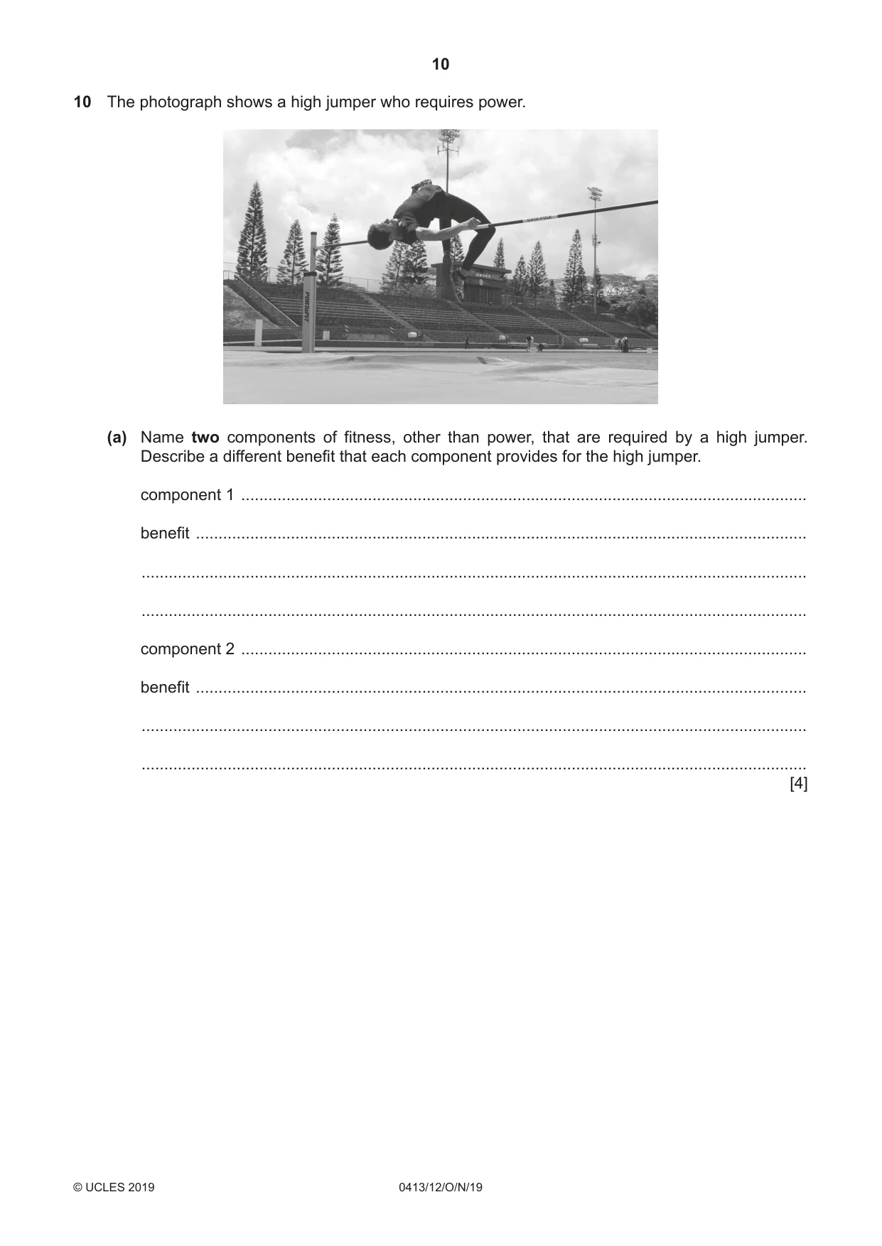 Cambridge IGCSE Physical Education 0413 2019 Oct/Nov Paper 1 · Variant 2 question paper, page 10 of 20