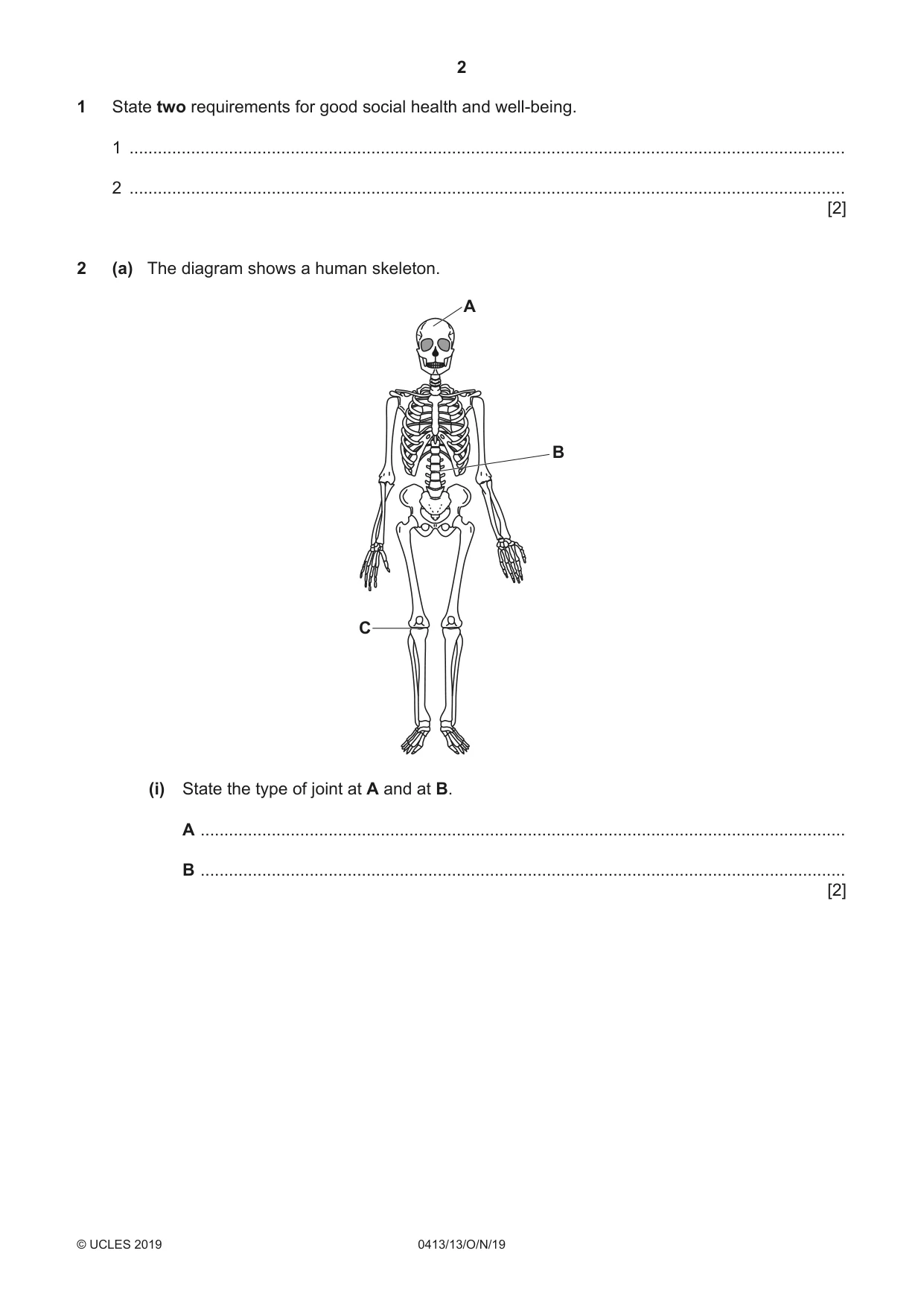 Cambridge IGCSE Physical Education 0413 2019 Oct/Nov Paper 1 · Variant 3 question paper, page 2 of 20