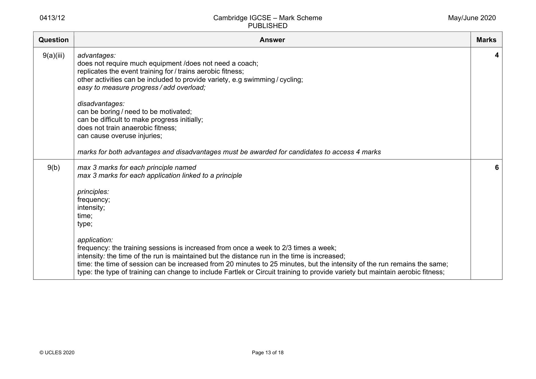 Mark scheme, page 13 of 18