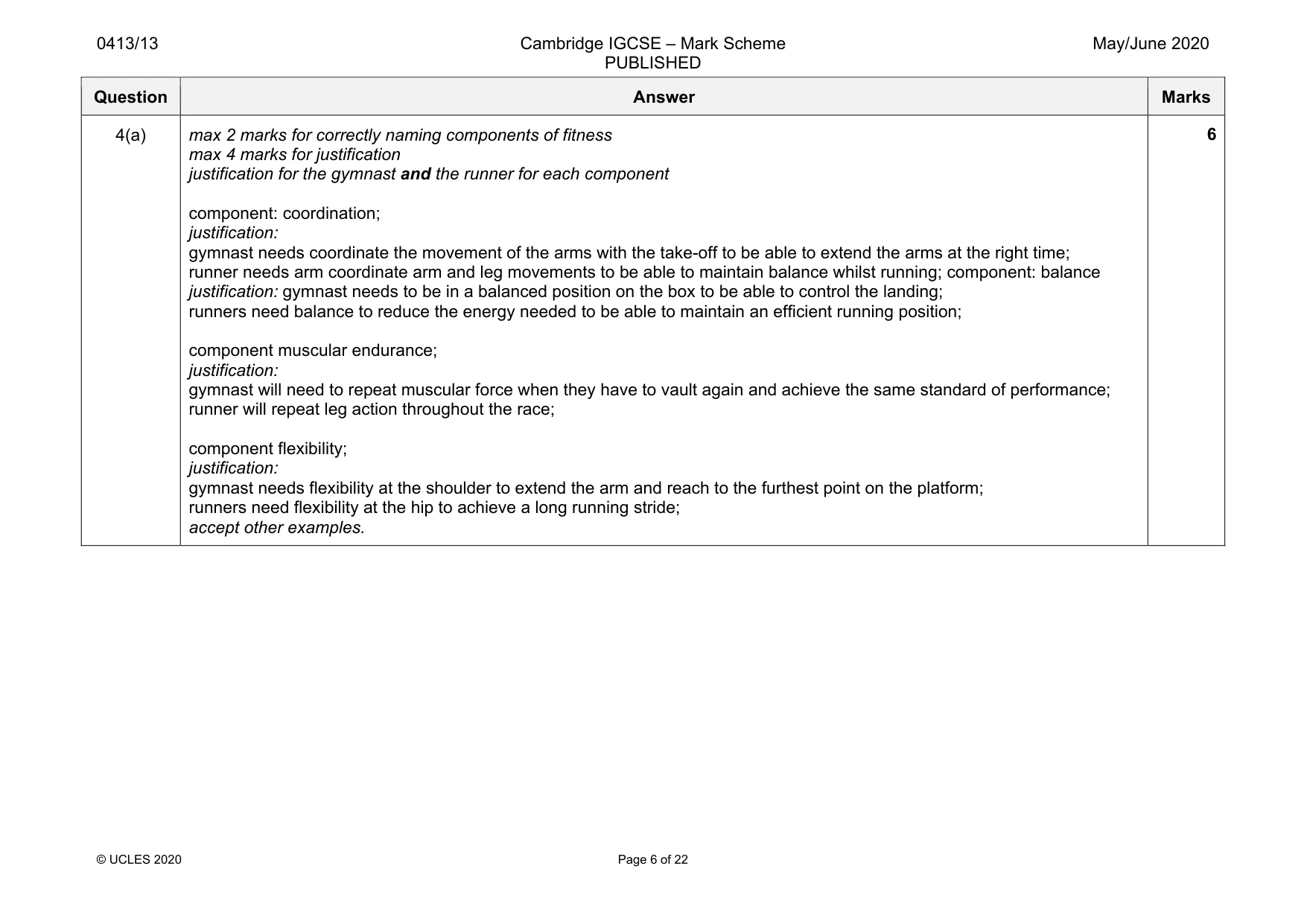 Mark scheme, page 6 of 22