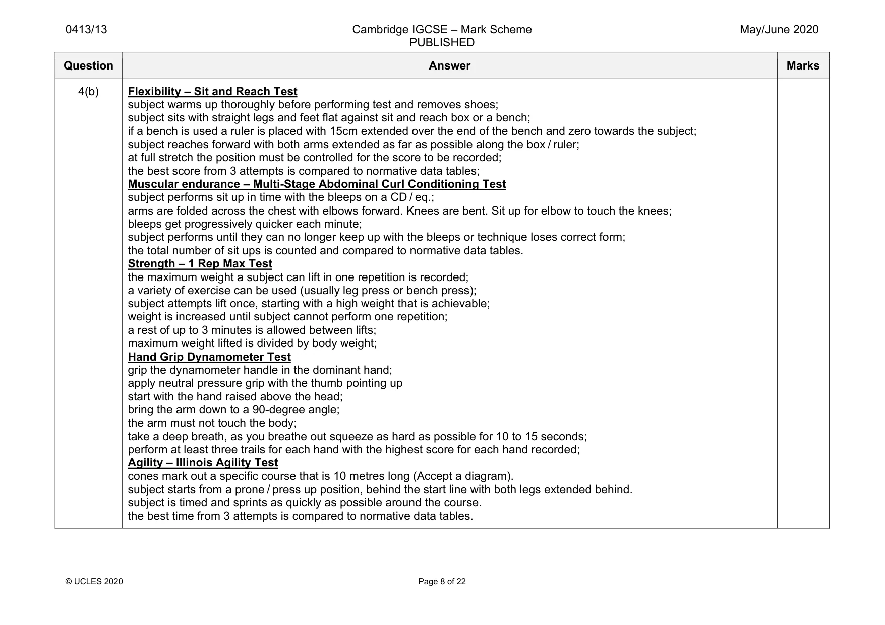 Mark scheme, page 8 of 22