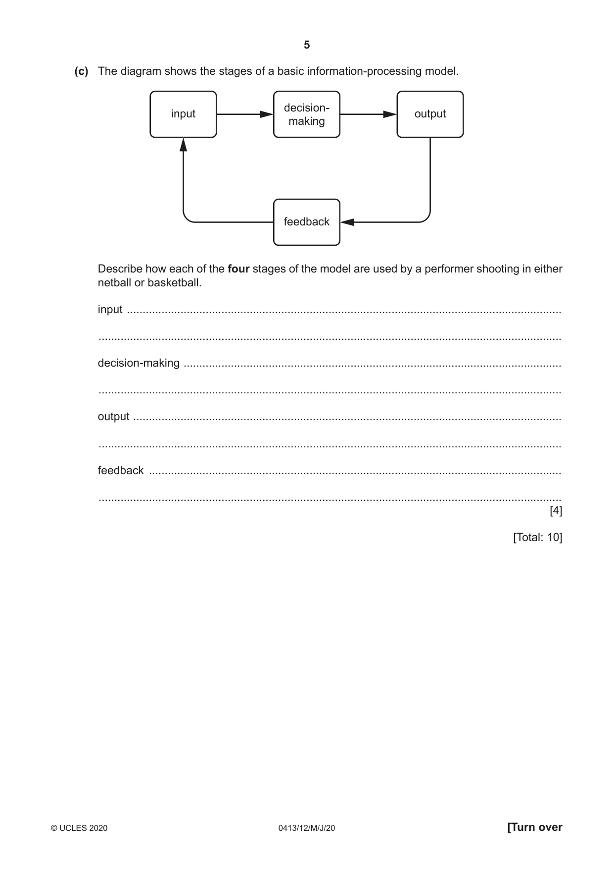Cambridge IGCSE Physical Education 0413 2020 May/June Paper 1 · Variant 2 question paper, page 5 of 16