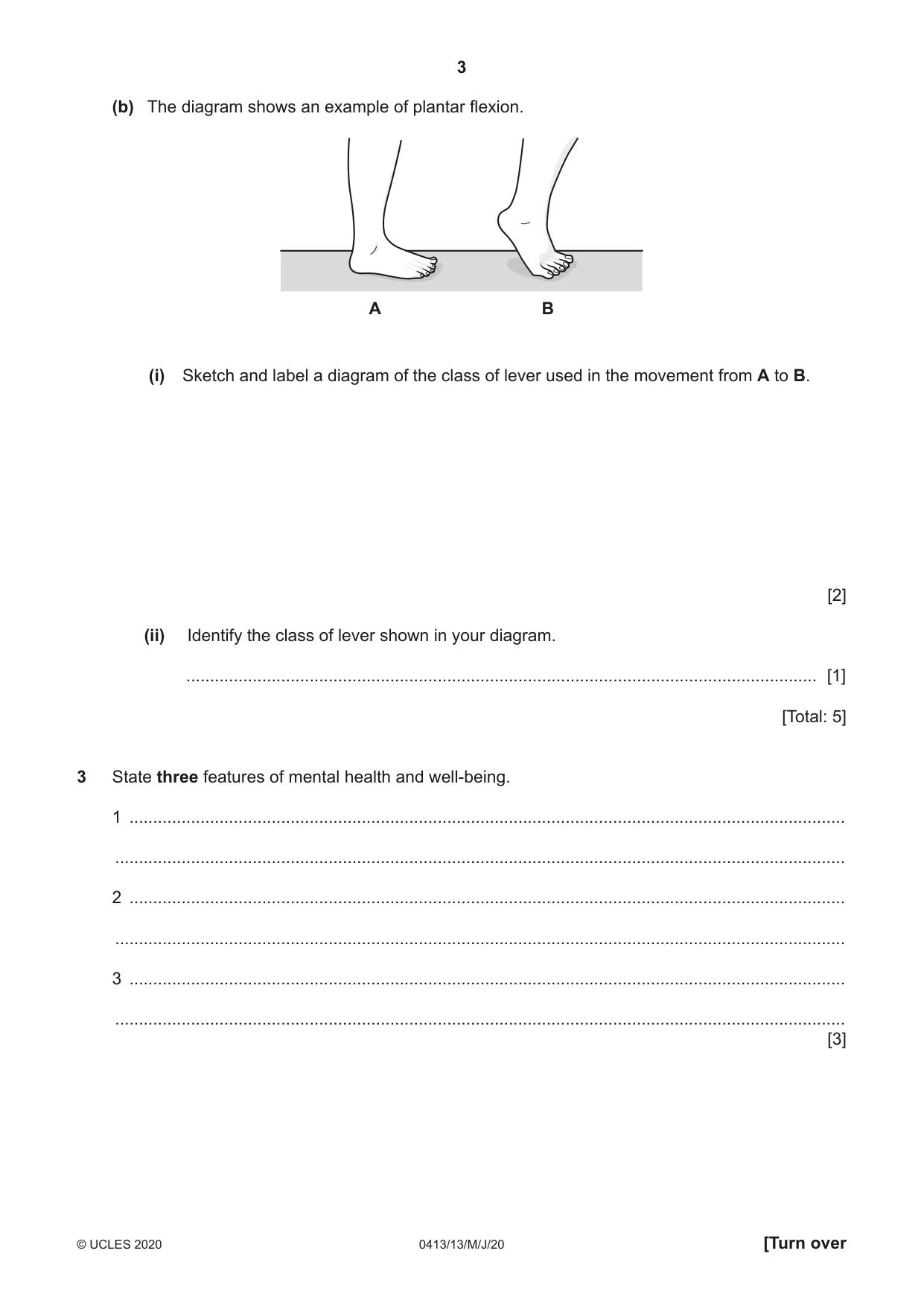 Cambridge IGCSE Physical Education 0413 2020 May/June Paper 1 · Variant 3 question paper, page 3 of 16