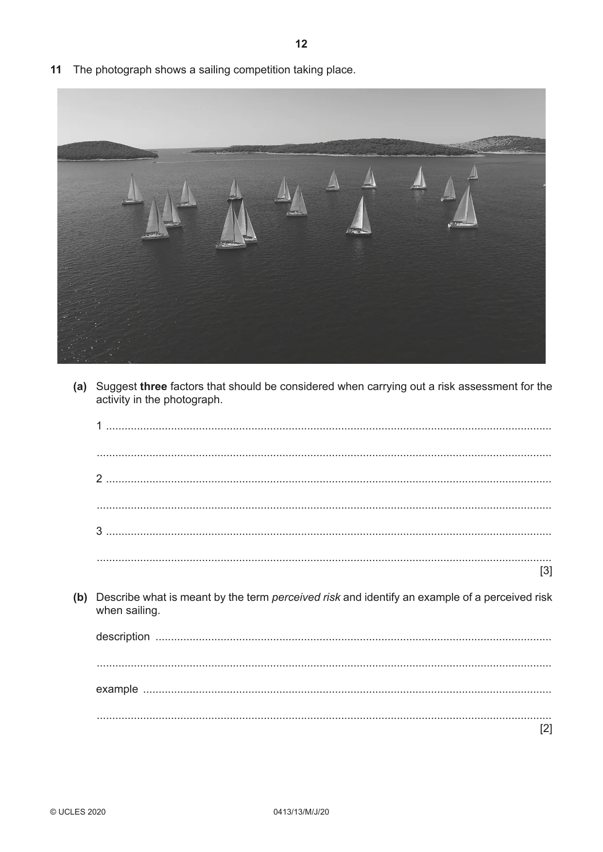 Cambridge IGCSE Physical Education 0413 2020 May/June Paper 1 · Variant 3 question paper, page 12 of 16