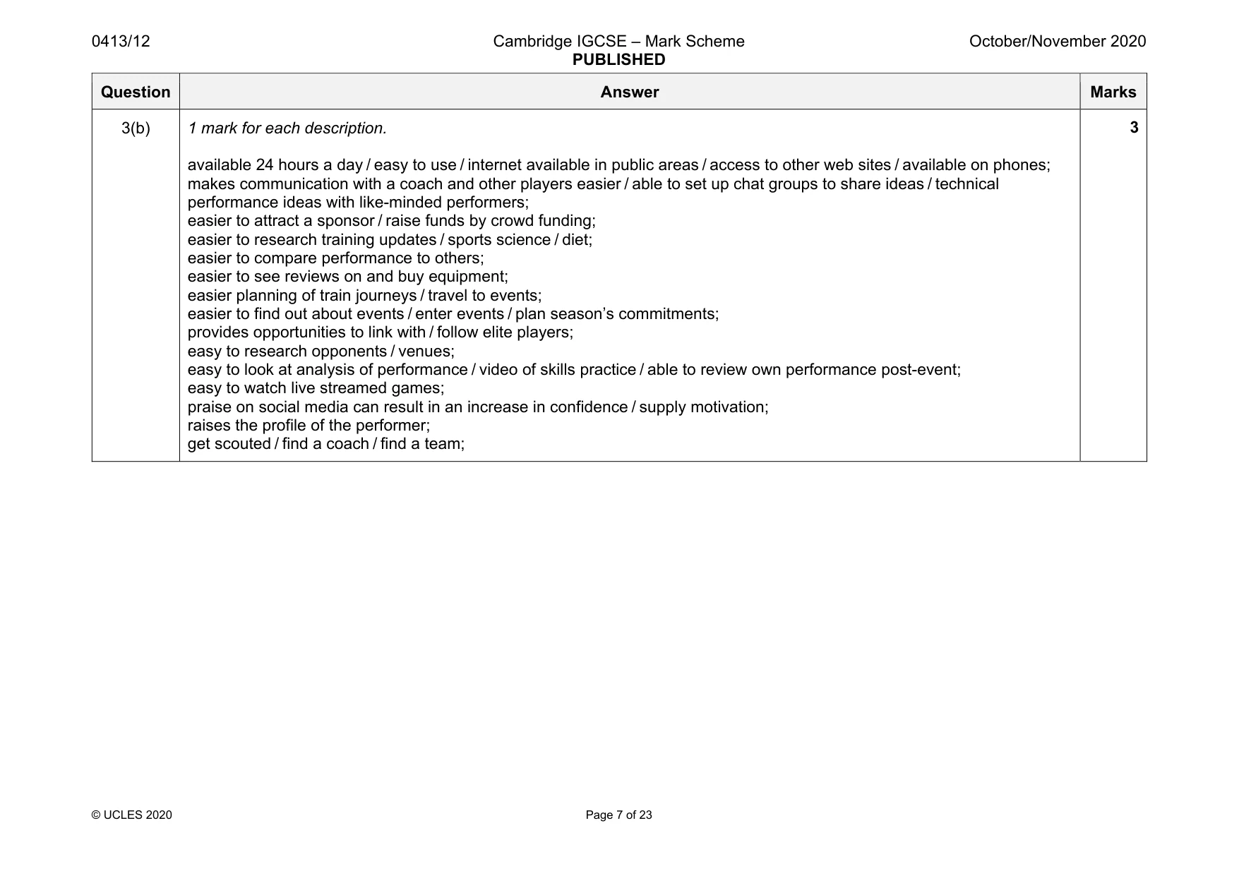 Mark scheme, page 7 of 23