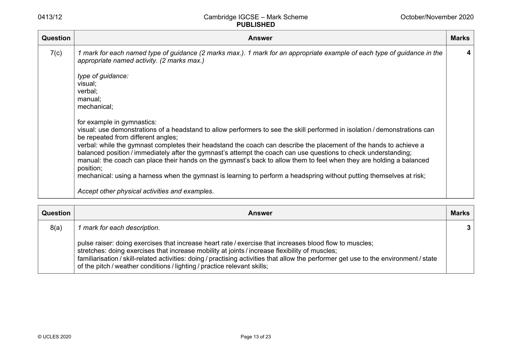 Mark scheme, page 13 of 23