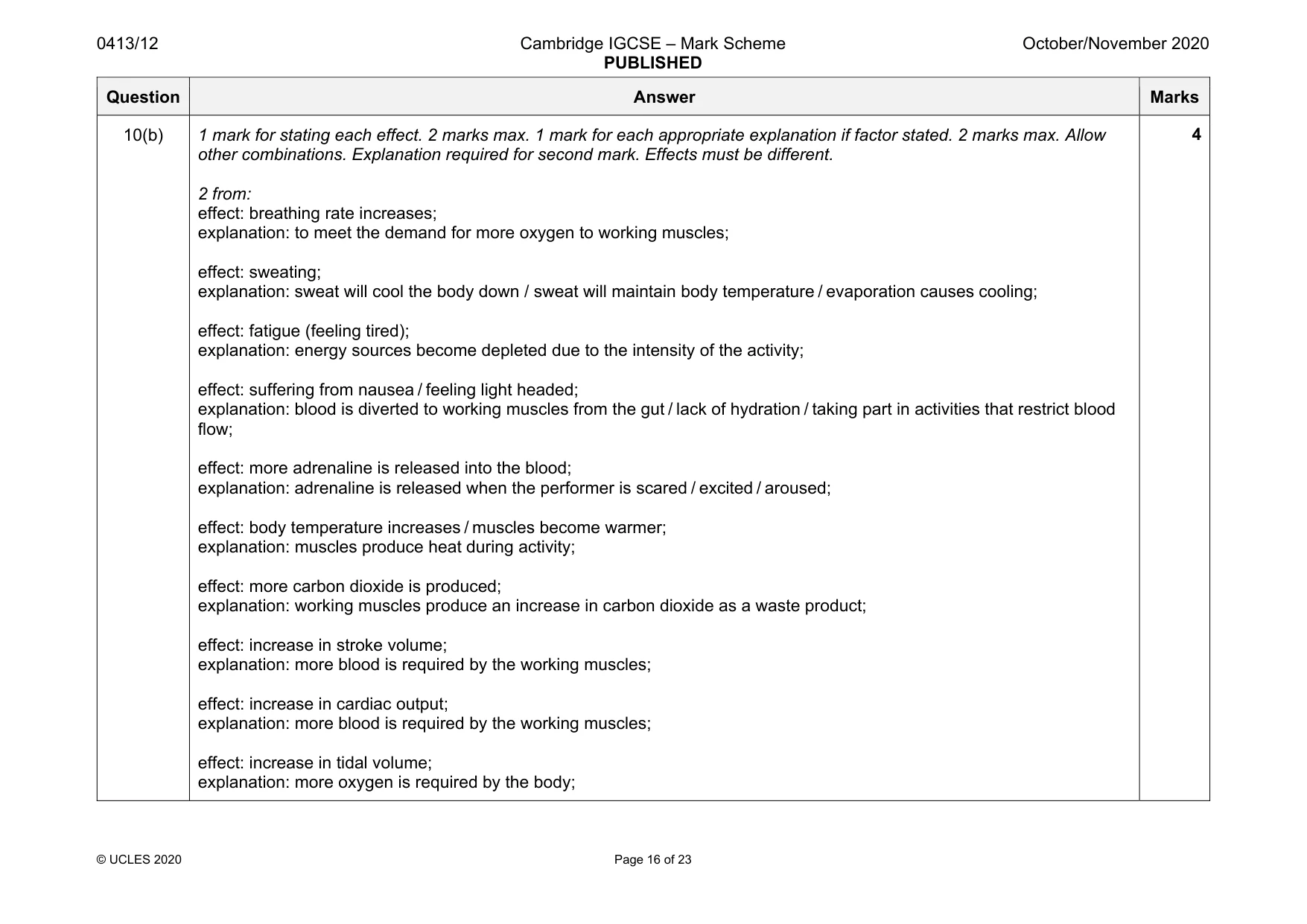 Mark scheme, page 16 of 23