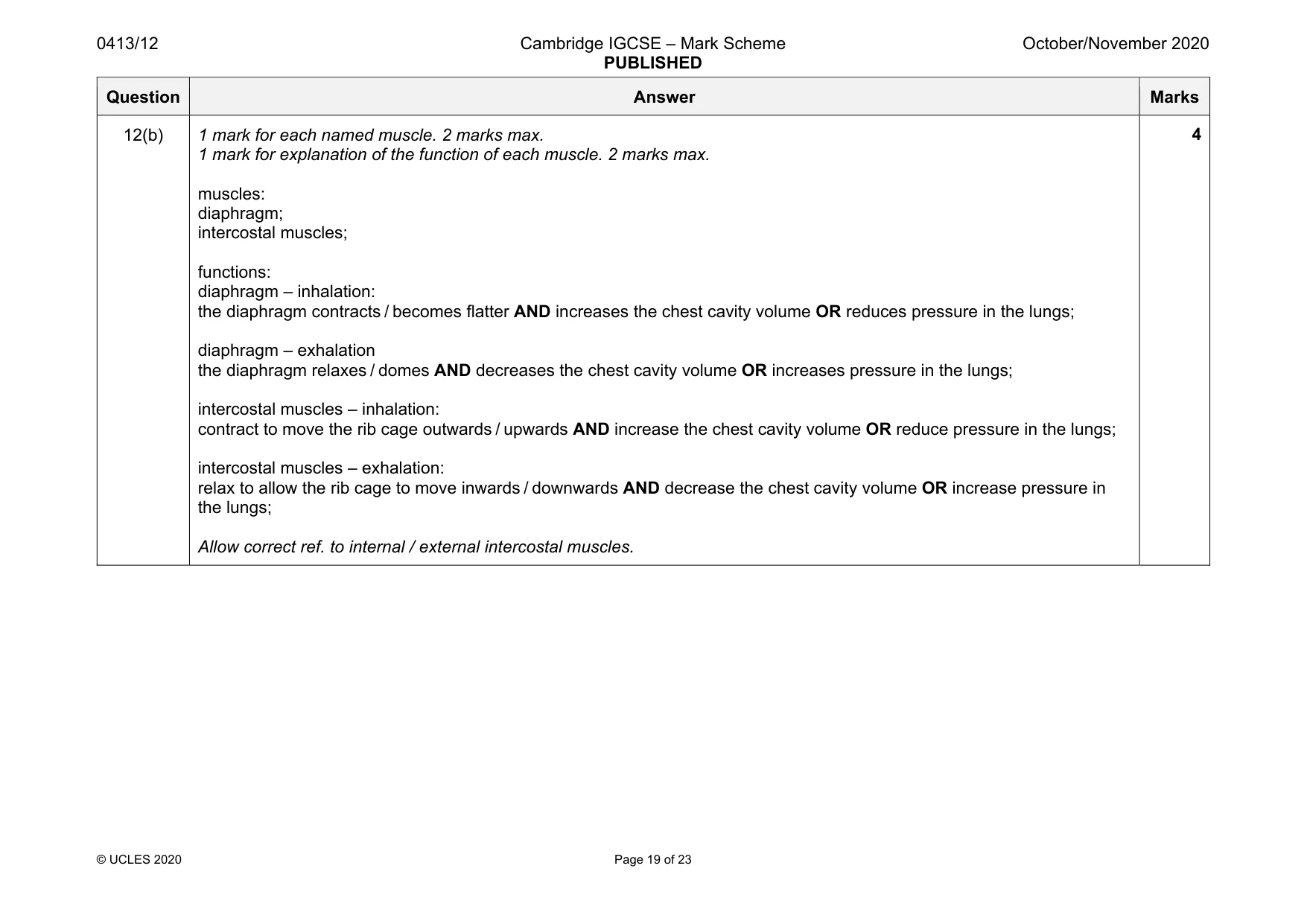 Mark scheme, page 19 of 23