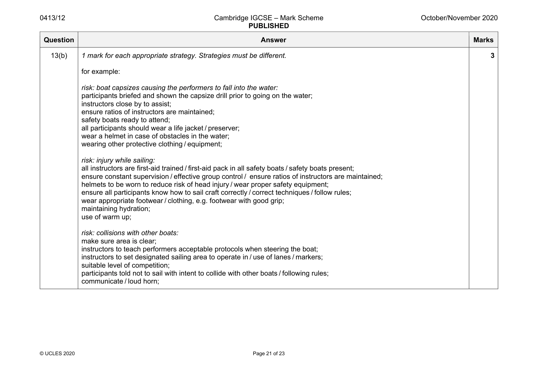 Mark scheme, page 21 of 23