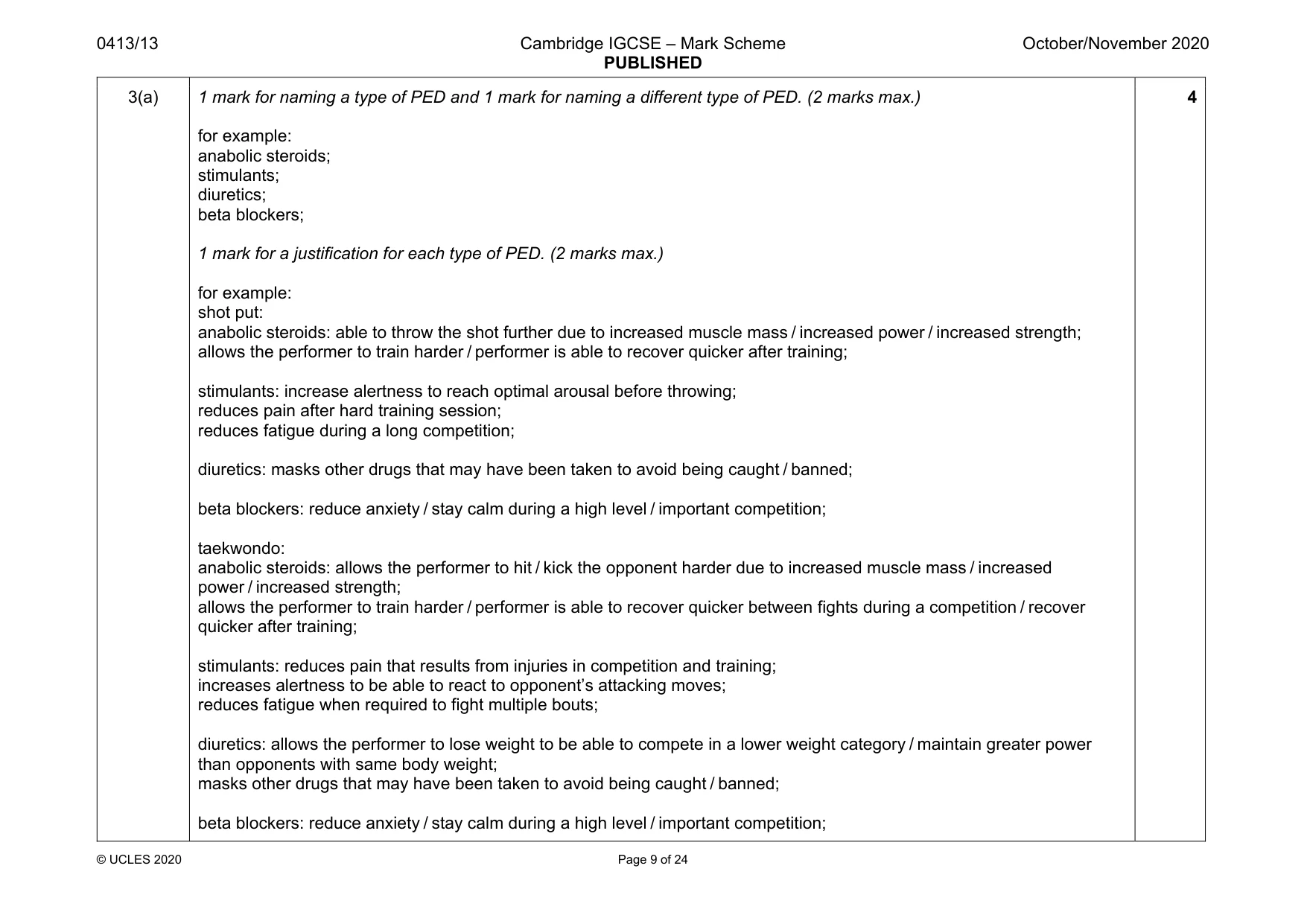Mark scheme, page 9 of 24