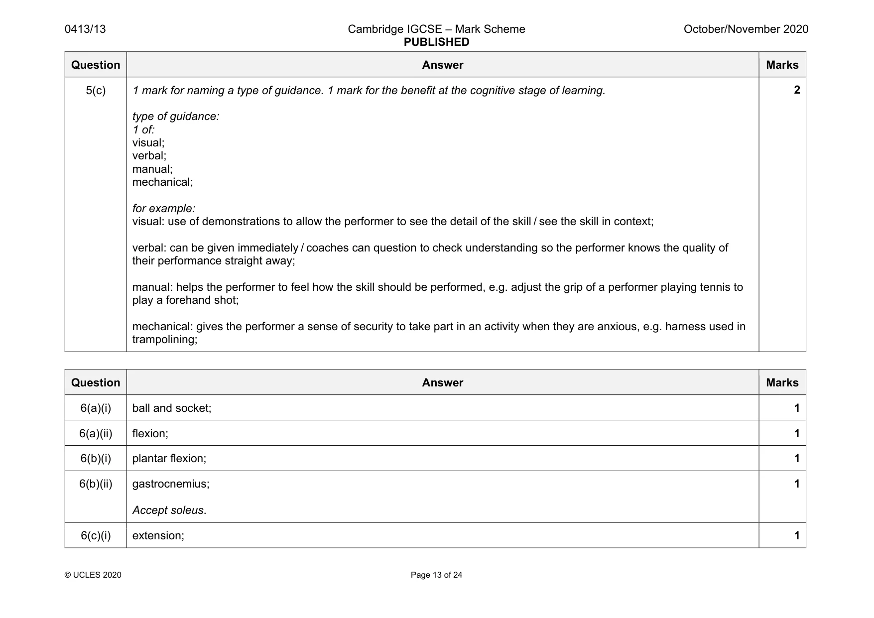 Mark scheme, page 13 of 24