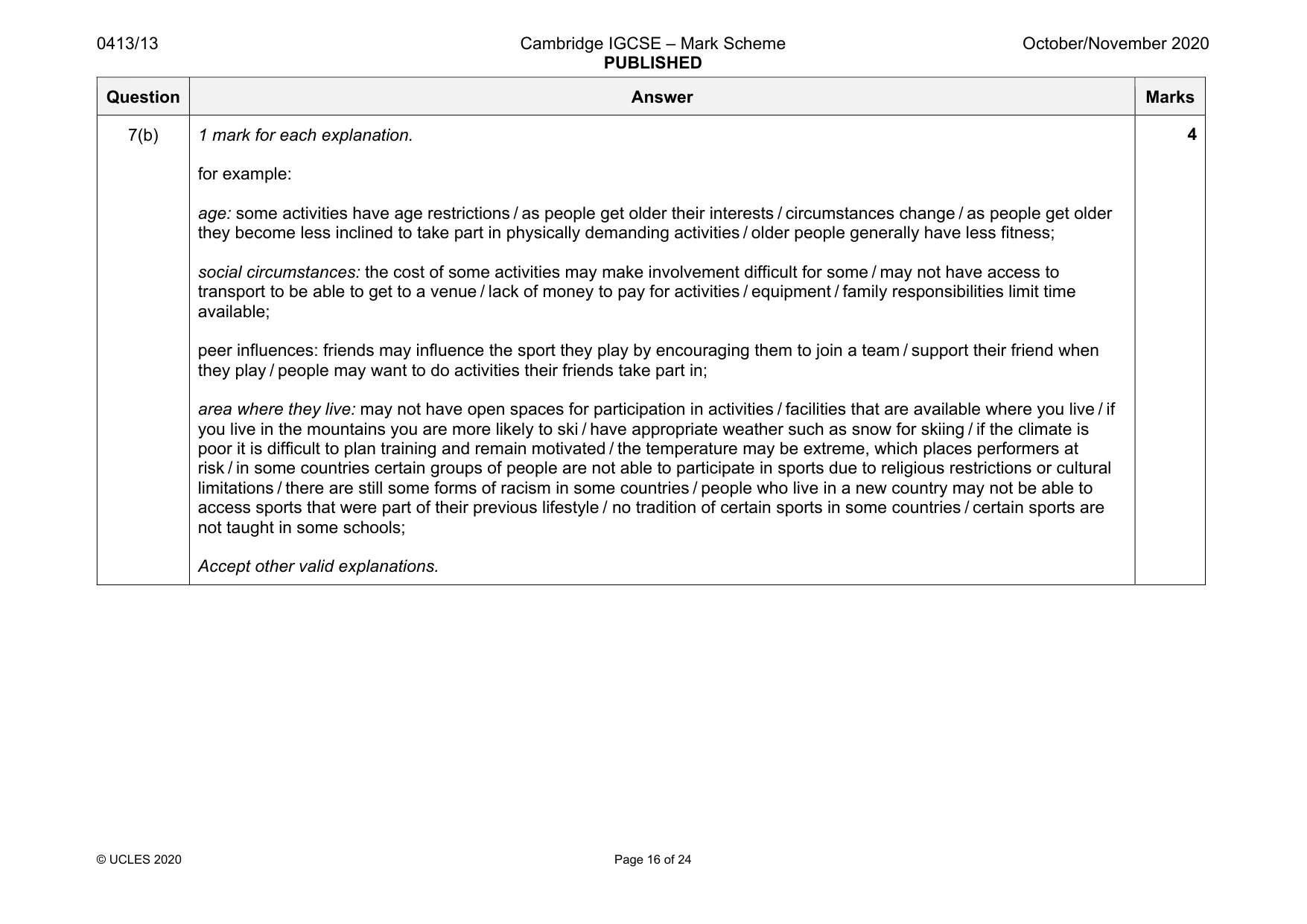 Mark scheme, page 16 of 24
