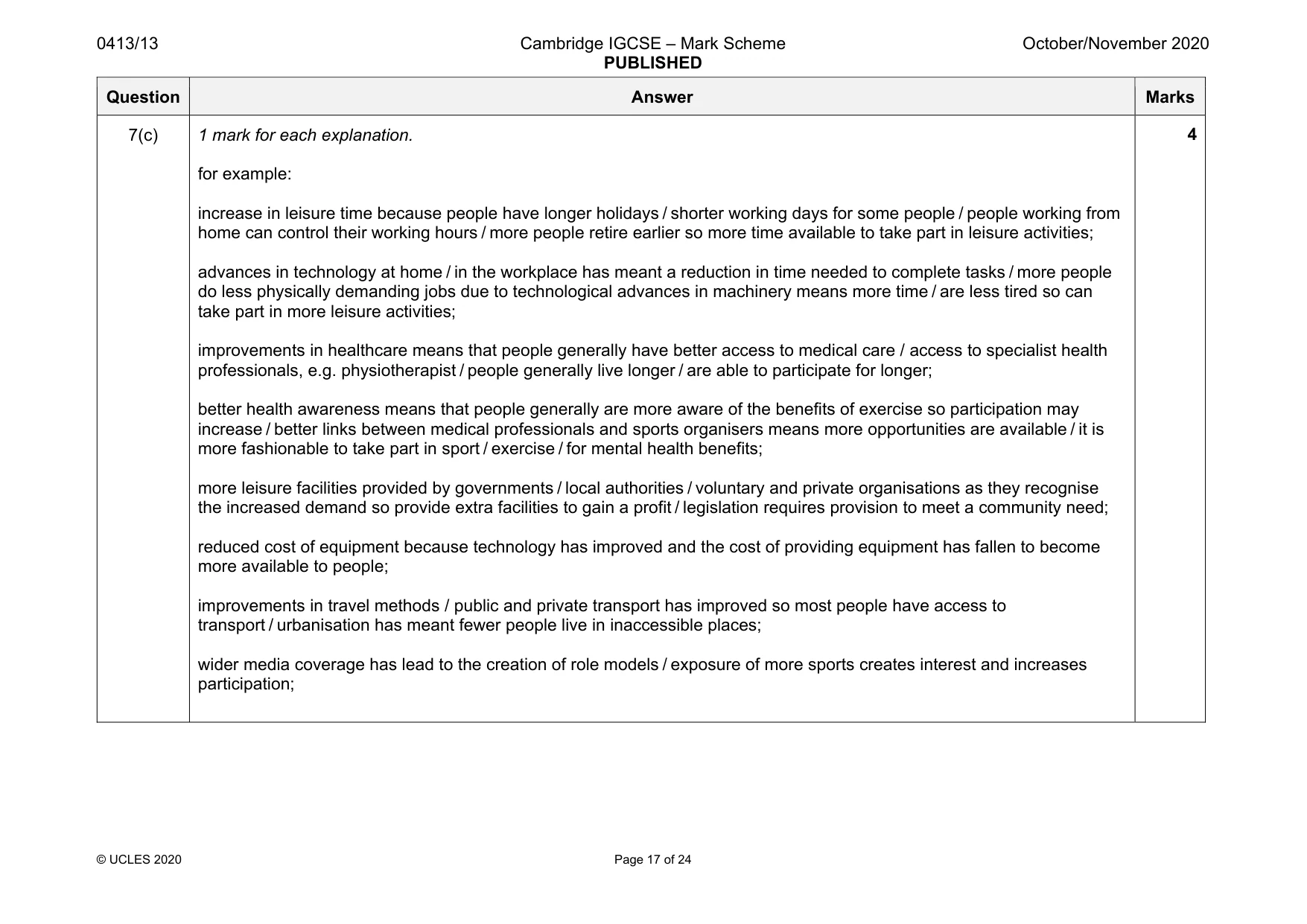 Mark scheme, page 17 of 24