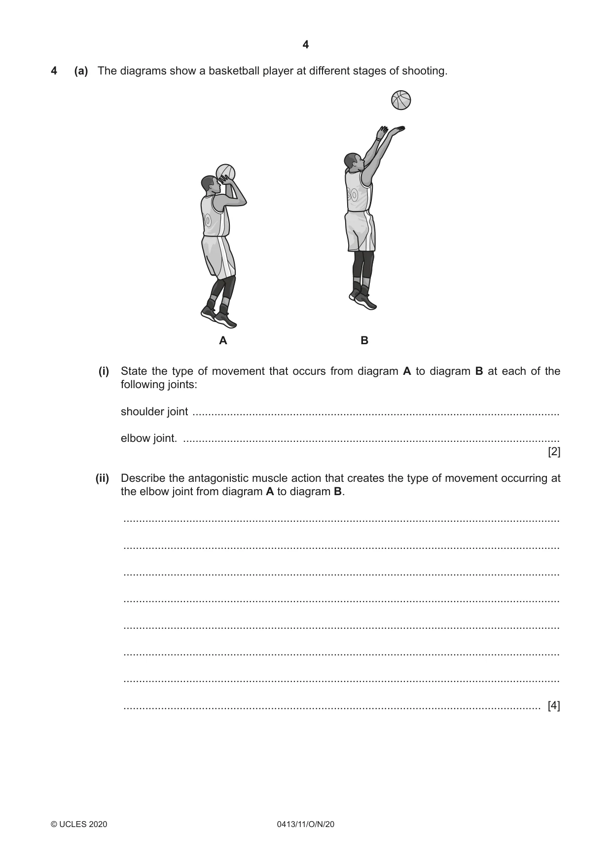 Cambridge IGCSE Physical Education 0413 2020 Oct/Nov Paper 1 · Variant 1 question paper, page 4 of 20