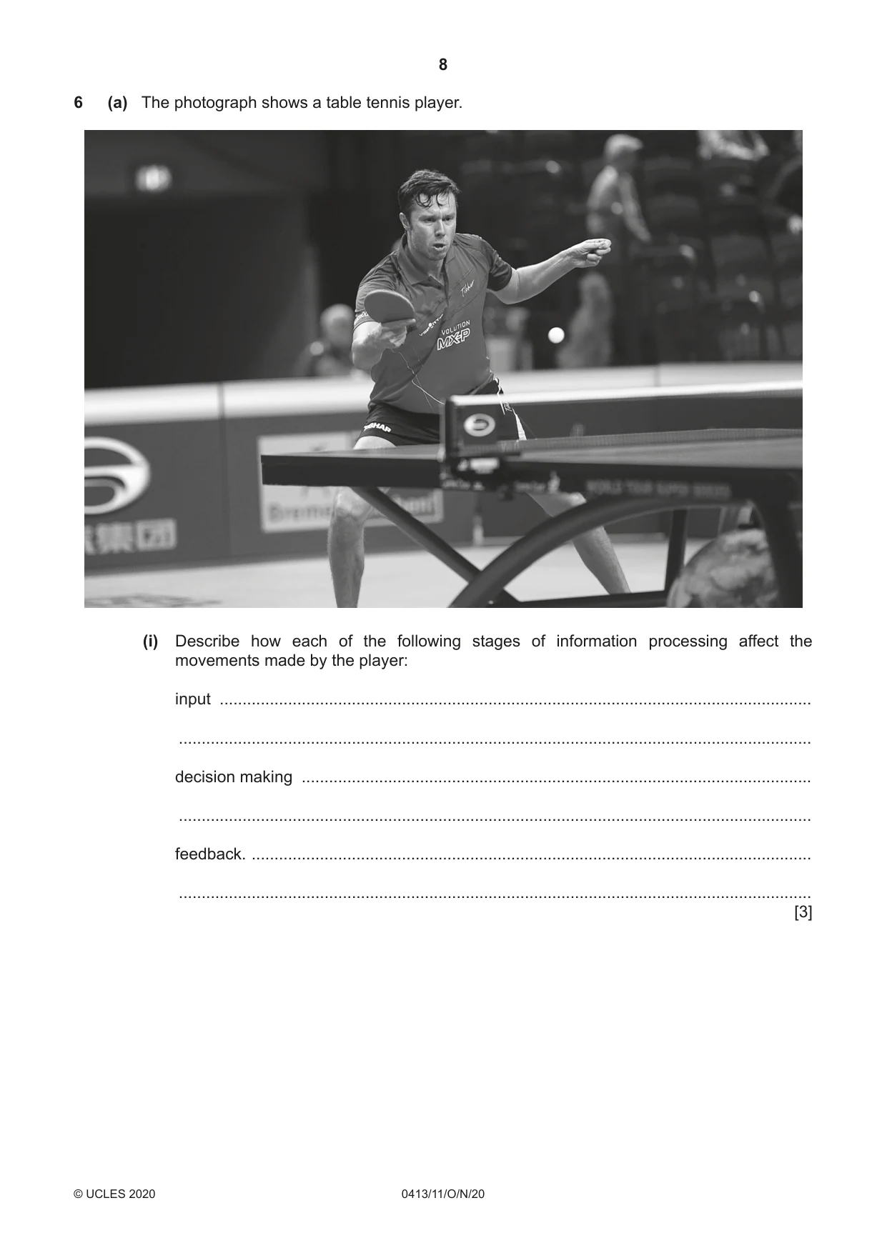 Cambridge IGCSE Physical Education 0413 2020 Oct/Nov Paper 1 · Variant 1 question paper, page 8 of 20