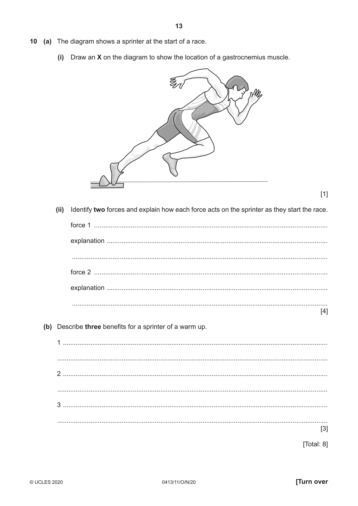 Cambridge IGCSE Physical Education 0413 2020 Oct/Nov Paper 1 · Variant 1 question paper, page 13 of 20
