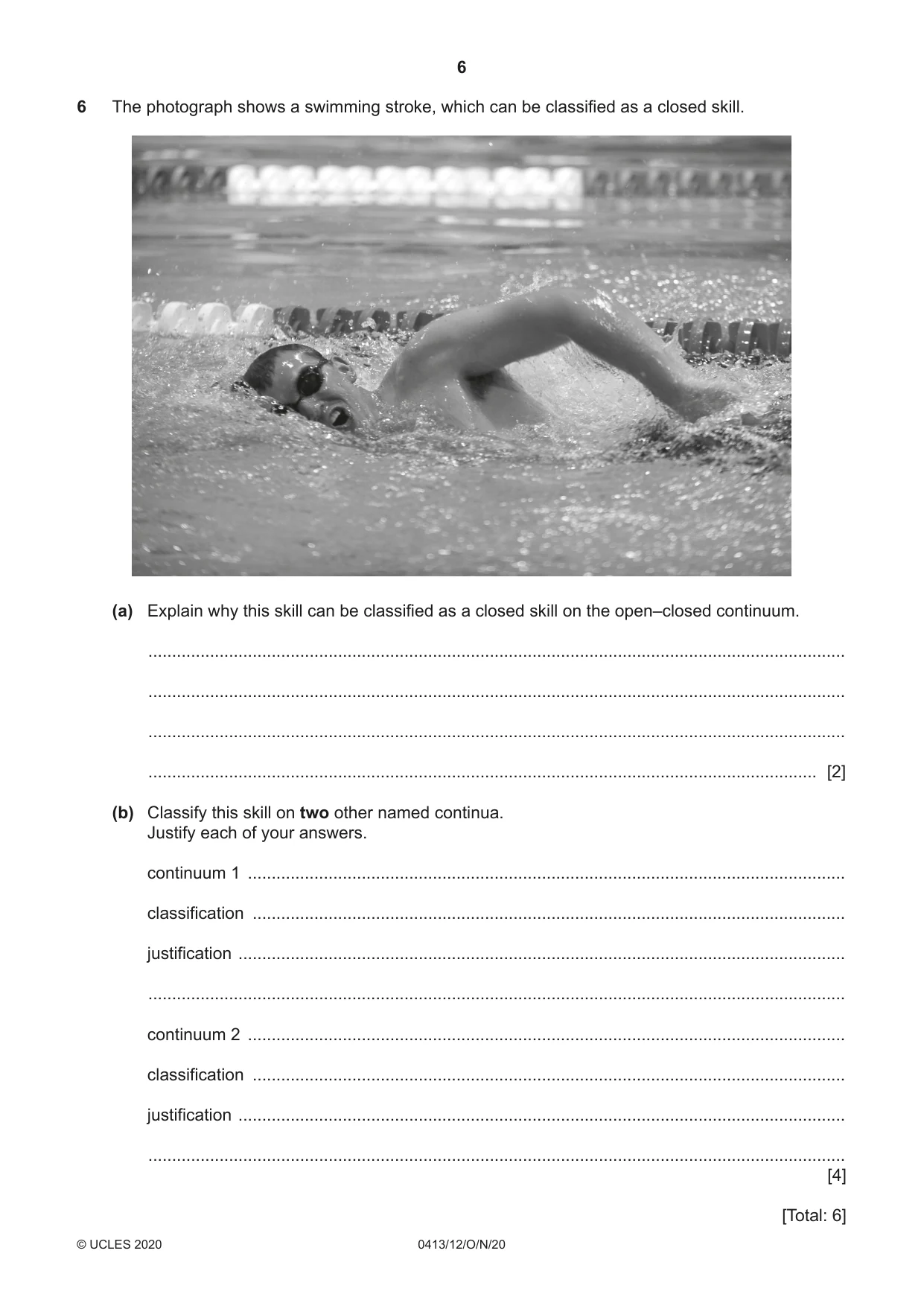 Cambridge IGCSE Physical Education 0413 2020 Oct/Nov Paper 1 · Variant 2 question paper, page 6 of 16