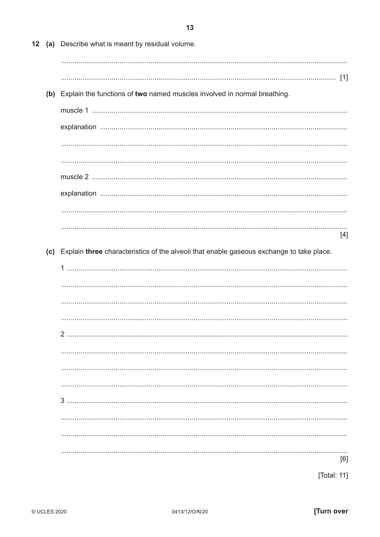 Cambridge IGCSE Physical Education 0413 2020 Oct/Nov Paper 1 · Variant 2 question paper, page 13 of 16