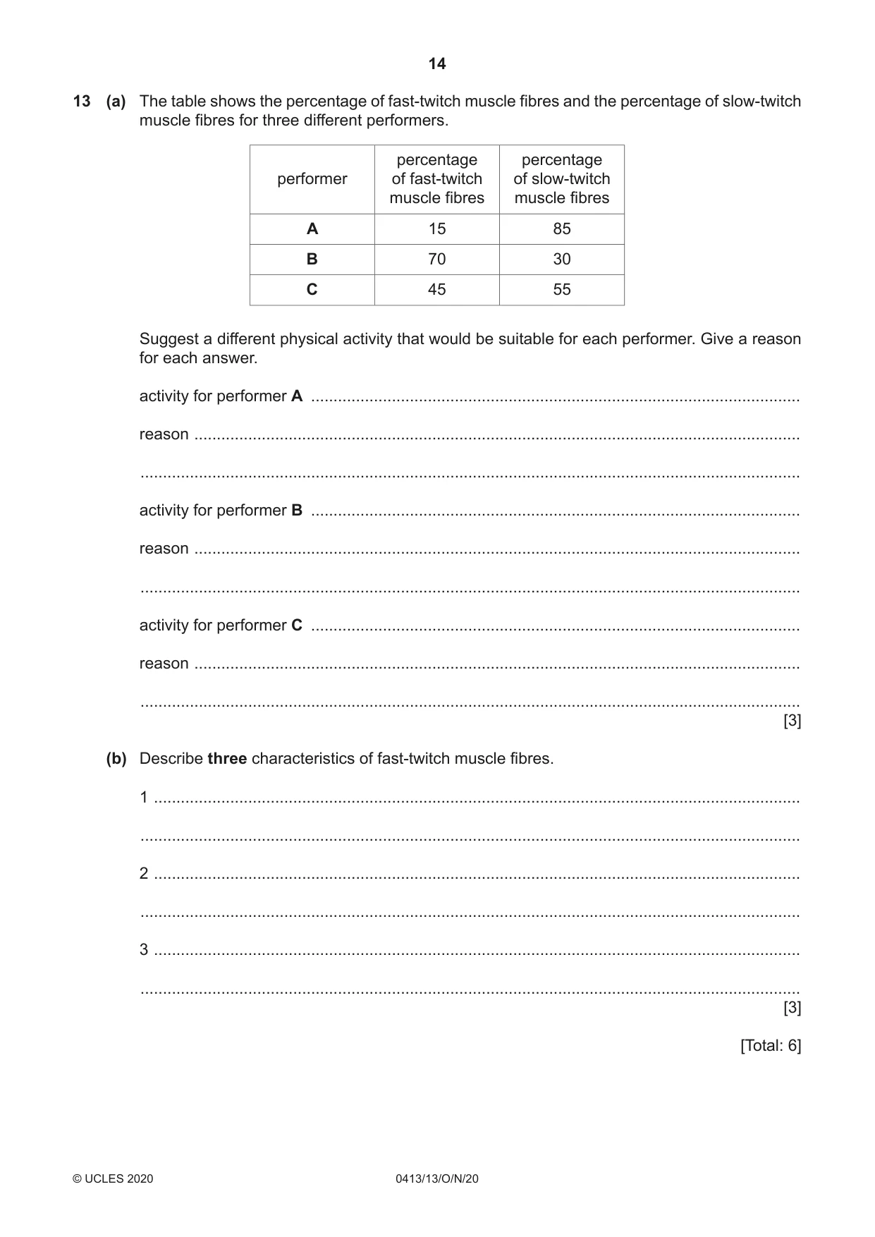 Cambridge IGCSE Physical Education 0413 2020 Oct/Nov Paper 1 · Variant 3 question paper, page 14 of 16