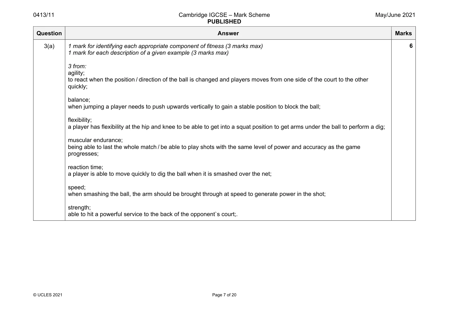 Mark scheme, page 7 of 20