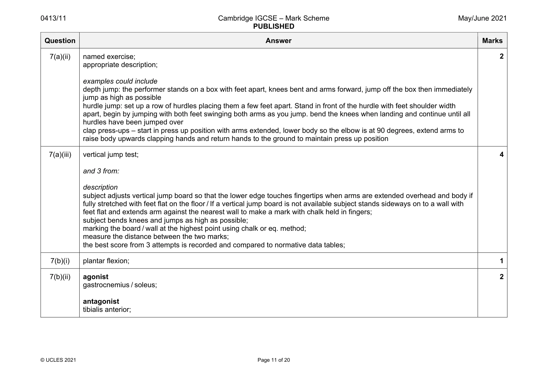 Mark scheme, page 11 of 20