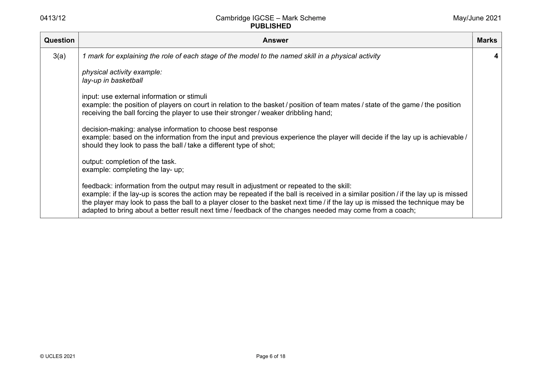 Mark scheme, page 6 of 18