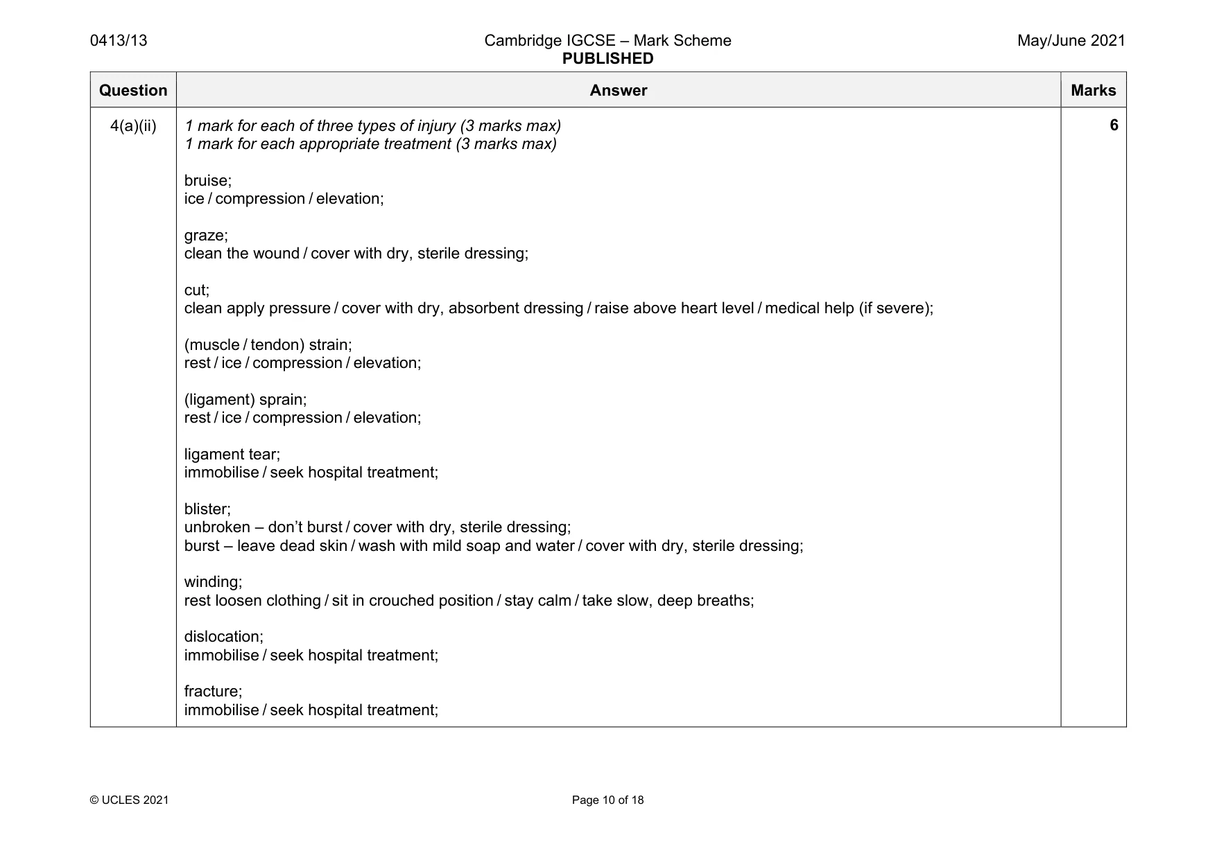 Mark scheme, page 10 of 18