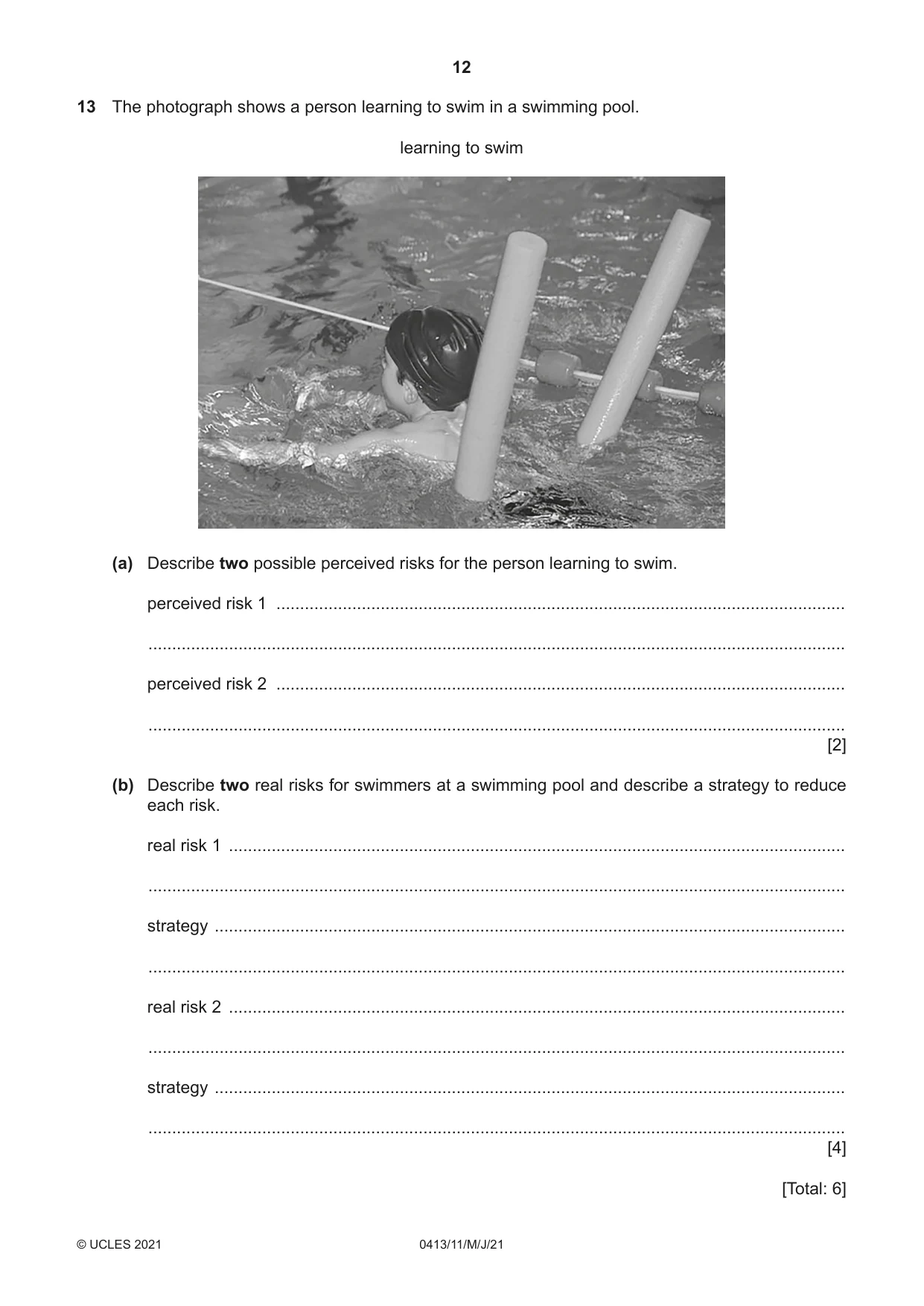 Cambridge IGCSE Physical Education 0413 2021 May/June Paper 1 · Variant 1 question paper, page 12 of 16