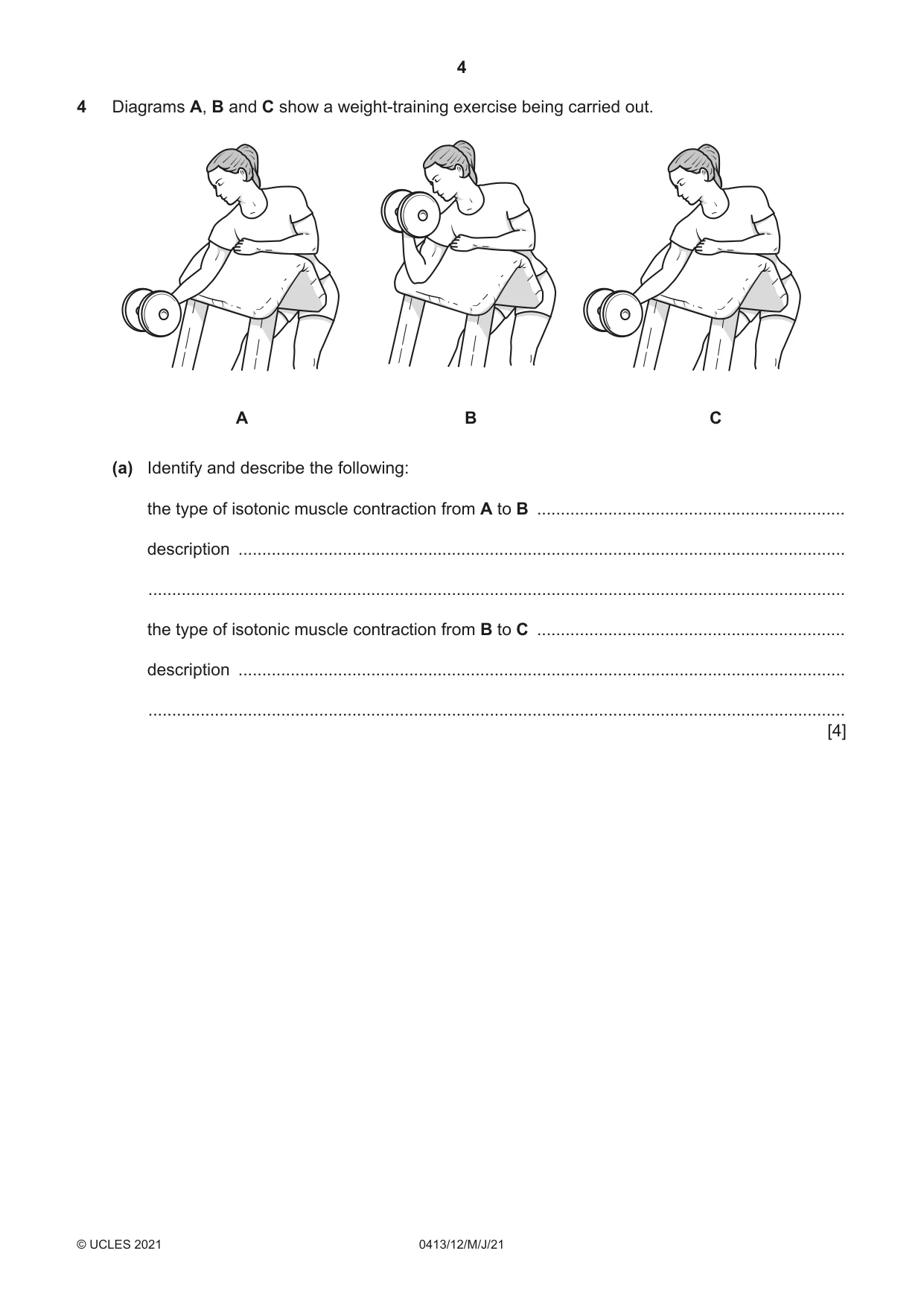 Cambridge IGCSE Physical Education 0413 2021 May/June Paper 1 · Variant 2 question paper, page 4 of 16