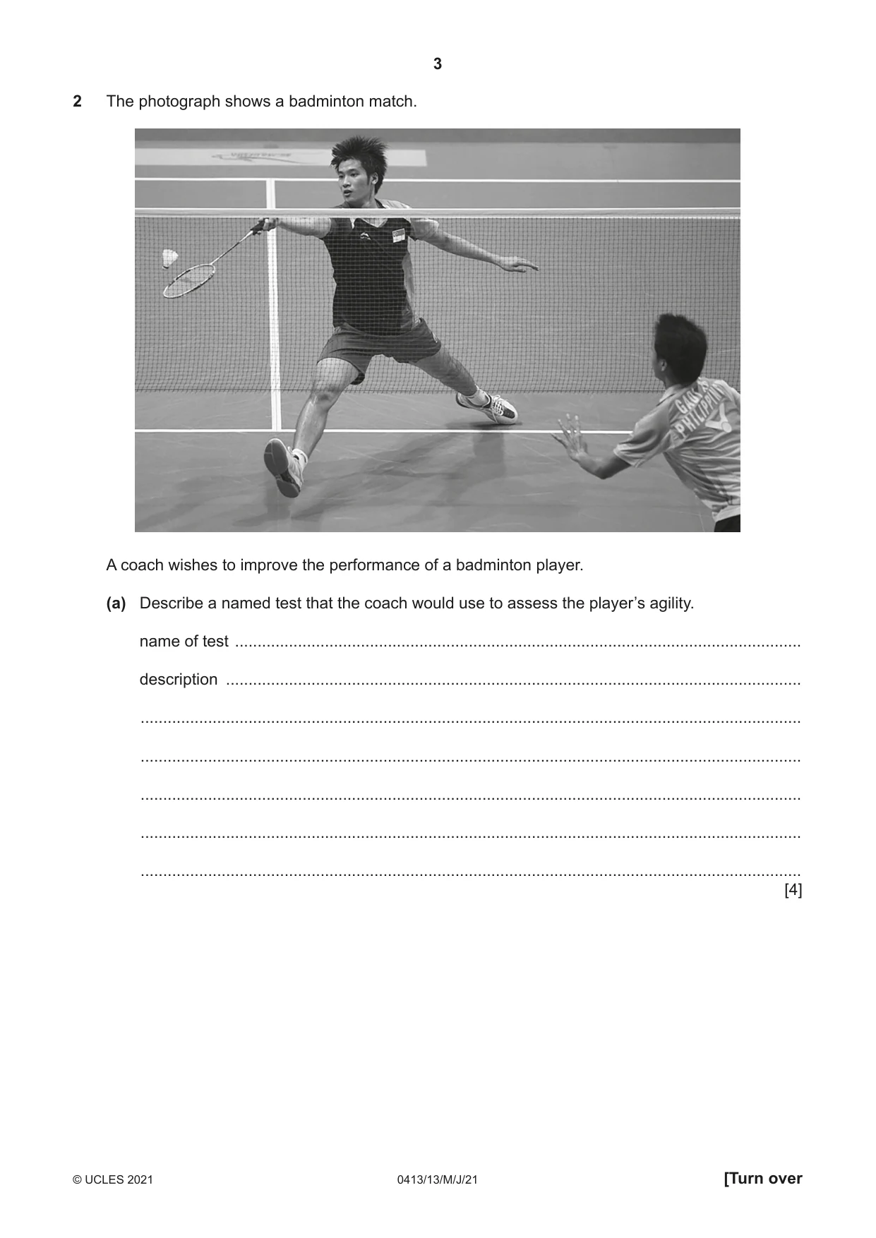 Cambridge IGCSE Physical Education 0413 2021 May/June Paper 1 · Variant 3 question paper, page 3 of 16