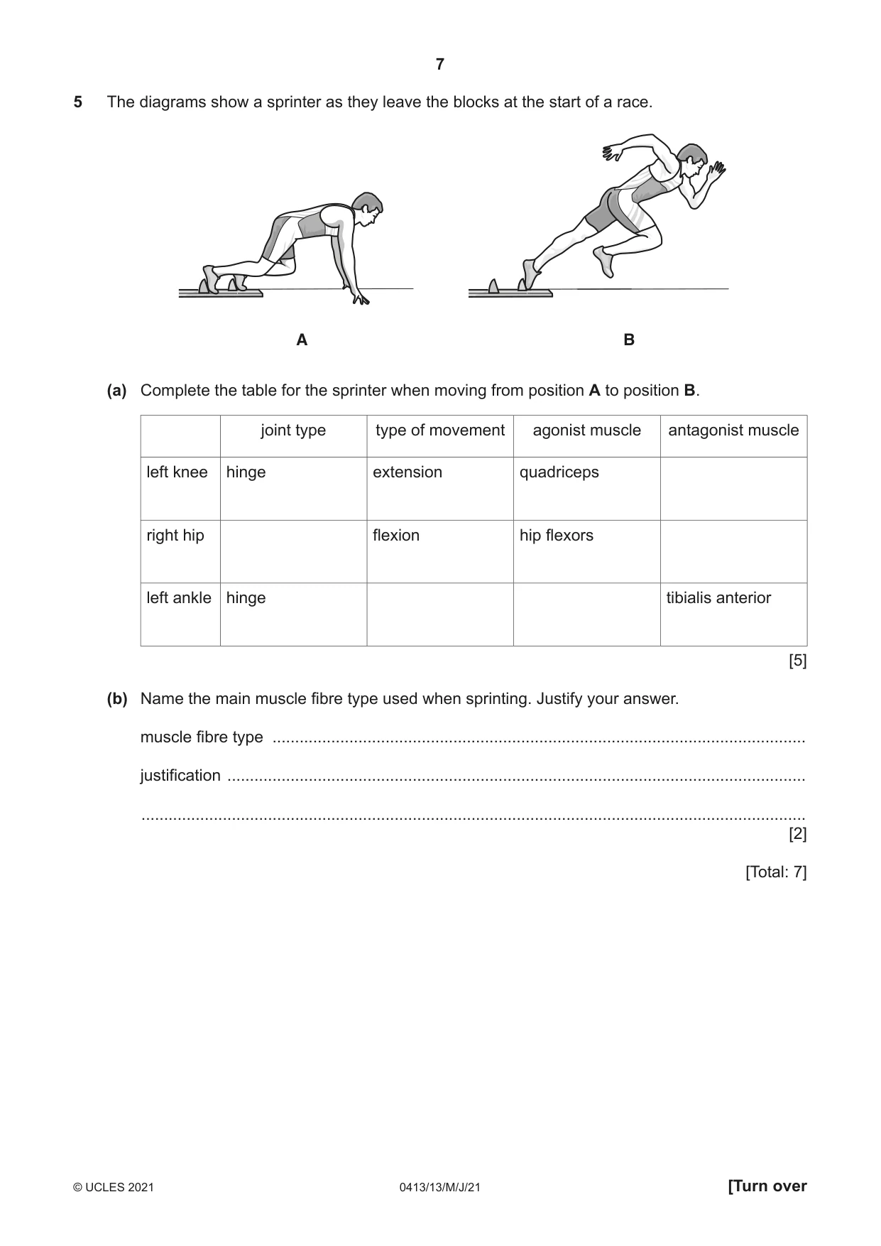 Cambridge IGCSE Physical Education 0413 2021 May/June Paper 1 · Variant 3 question paper, page 7 of 16
