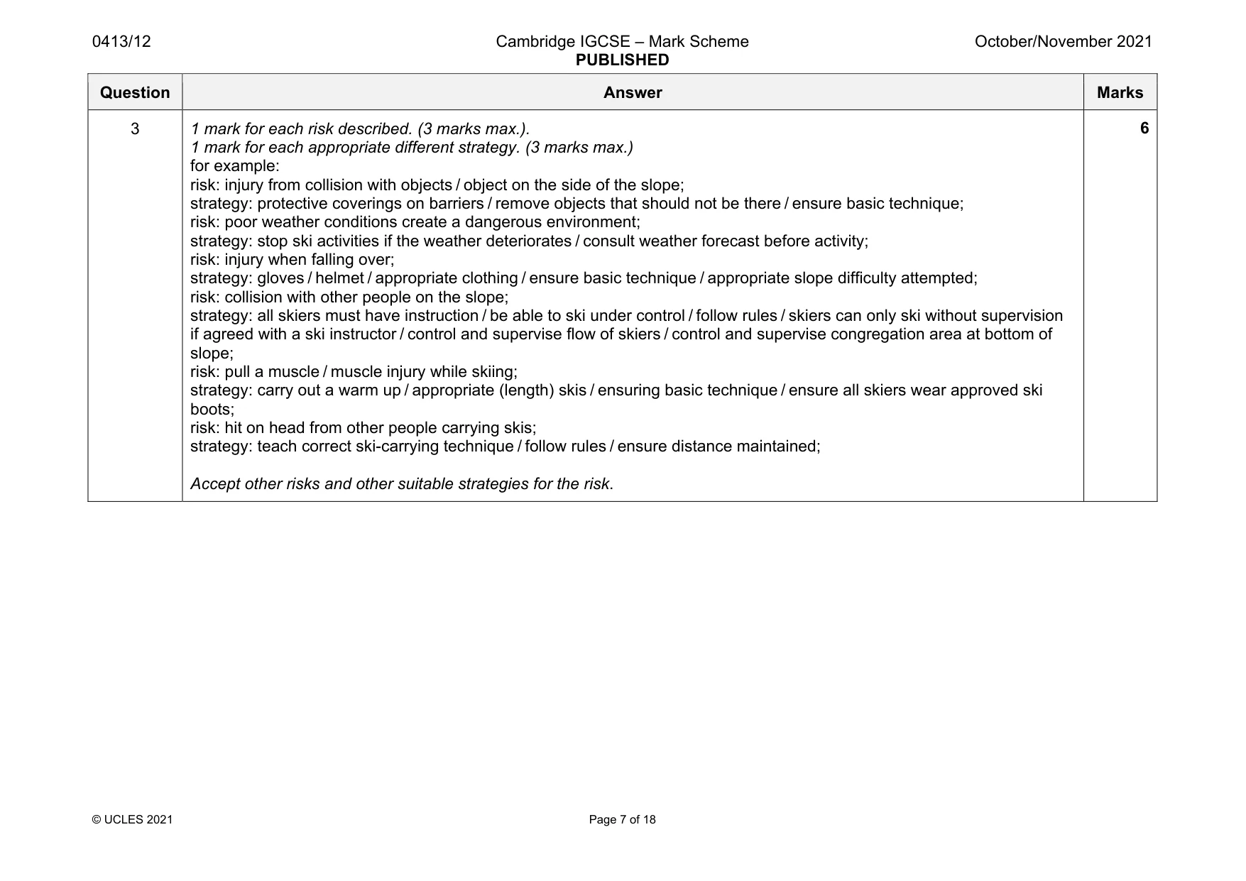 Mark scheme, page 7 of 18