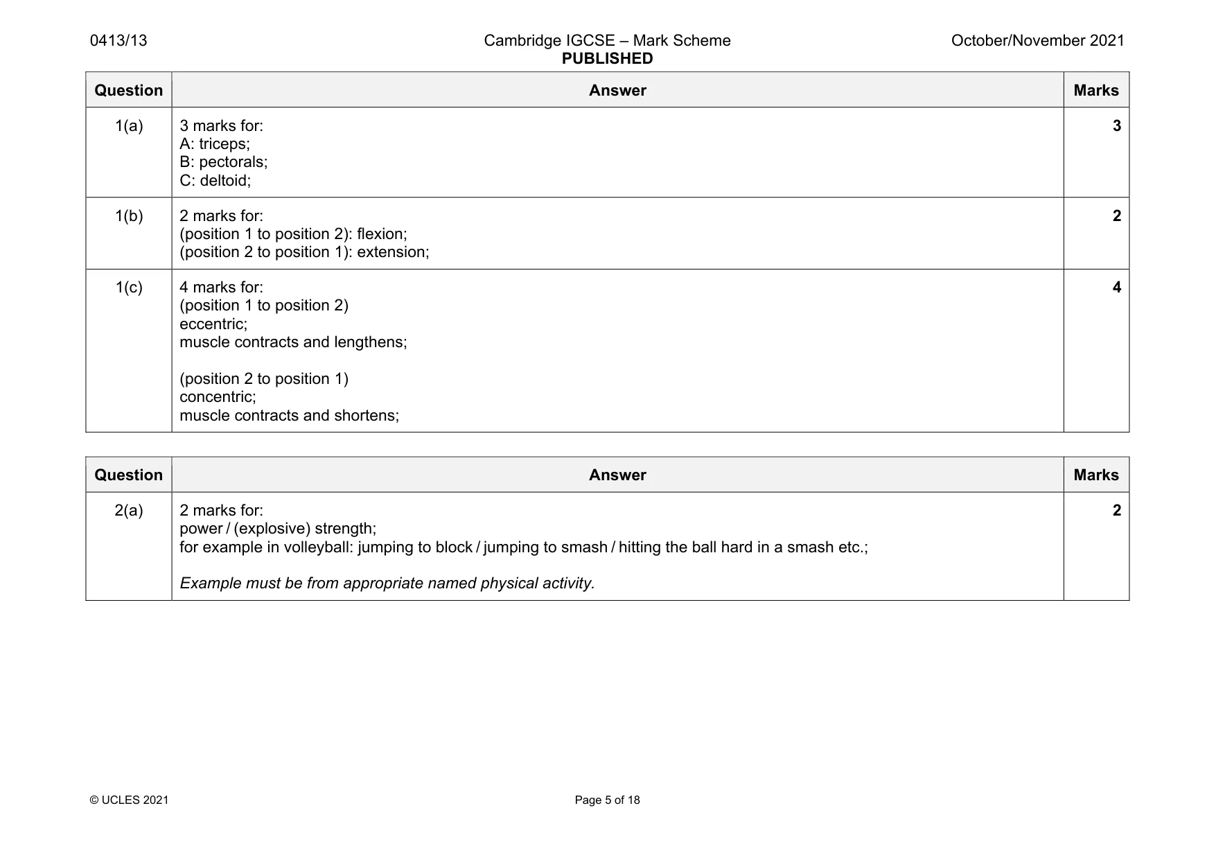 Mark scheme, page 5 of 18