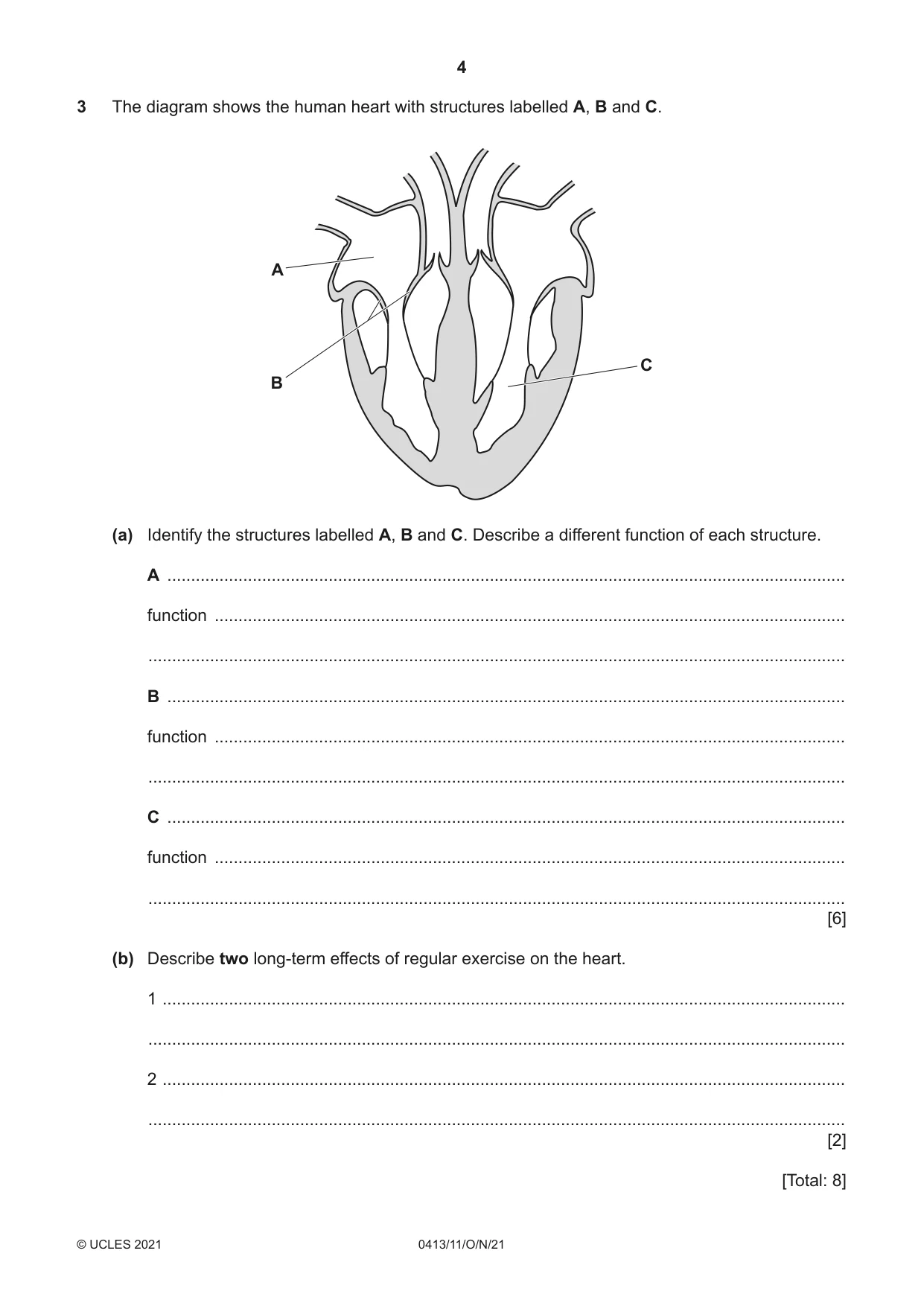 Cambridge IGCSE Physical Education 0413 2021 Oct/Nov Paper 1 · Variant 1 question paper, page 4 of 16