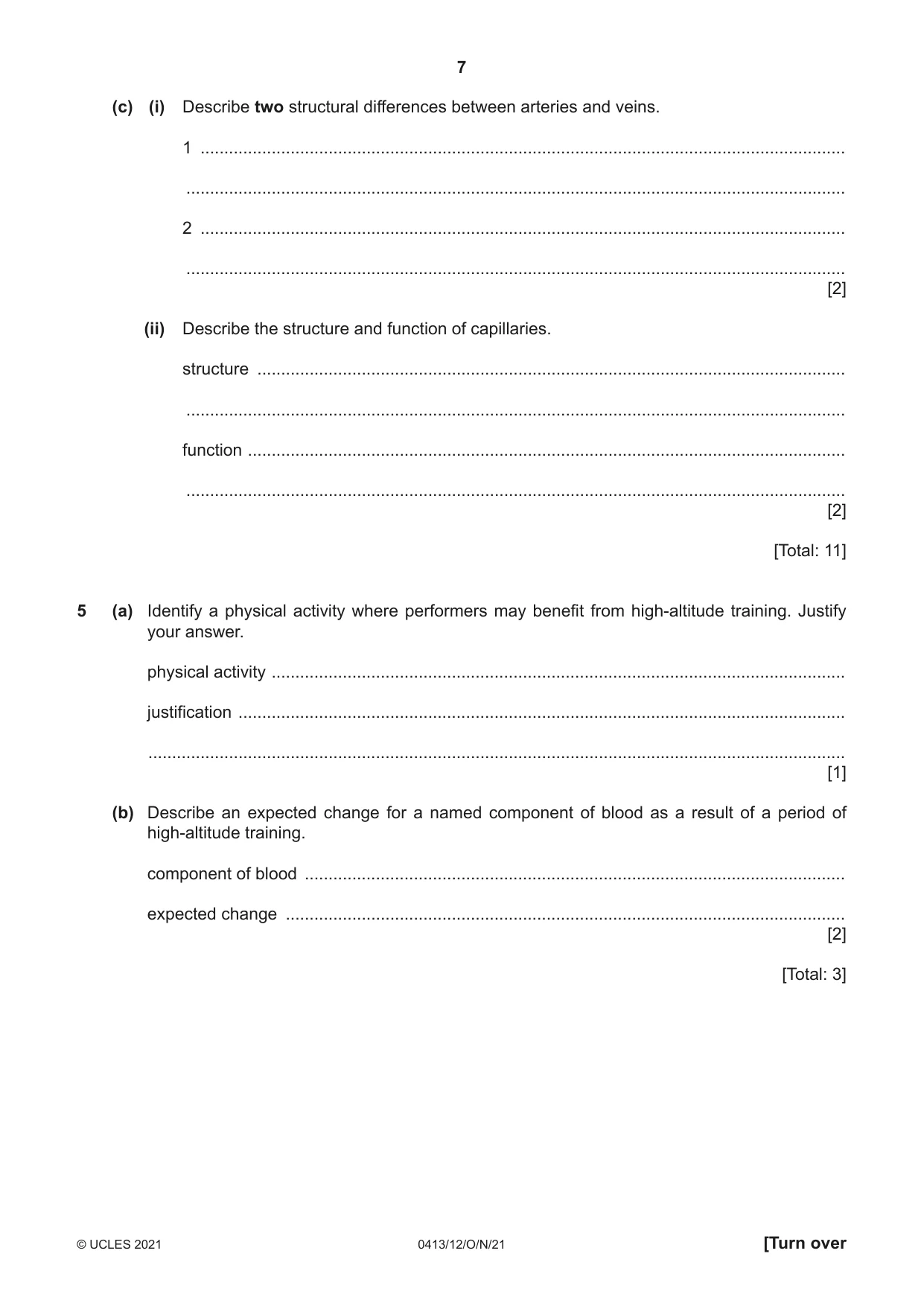 Cambridge IGCSE Physical Education 0413 2021 Oct/Nov Paper 1 · Variant 2 question paper, page 7 of 16