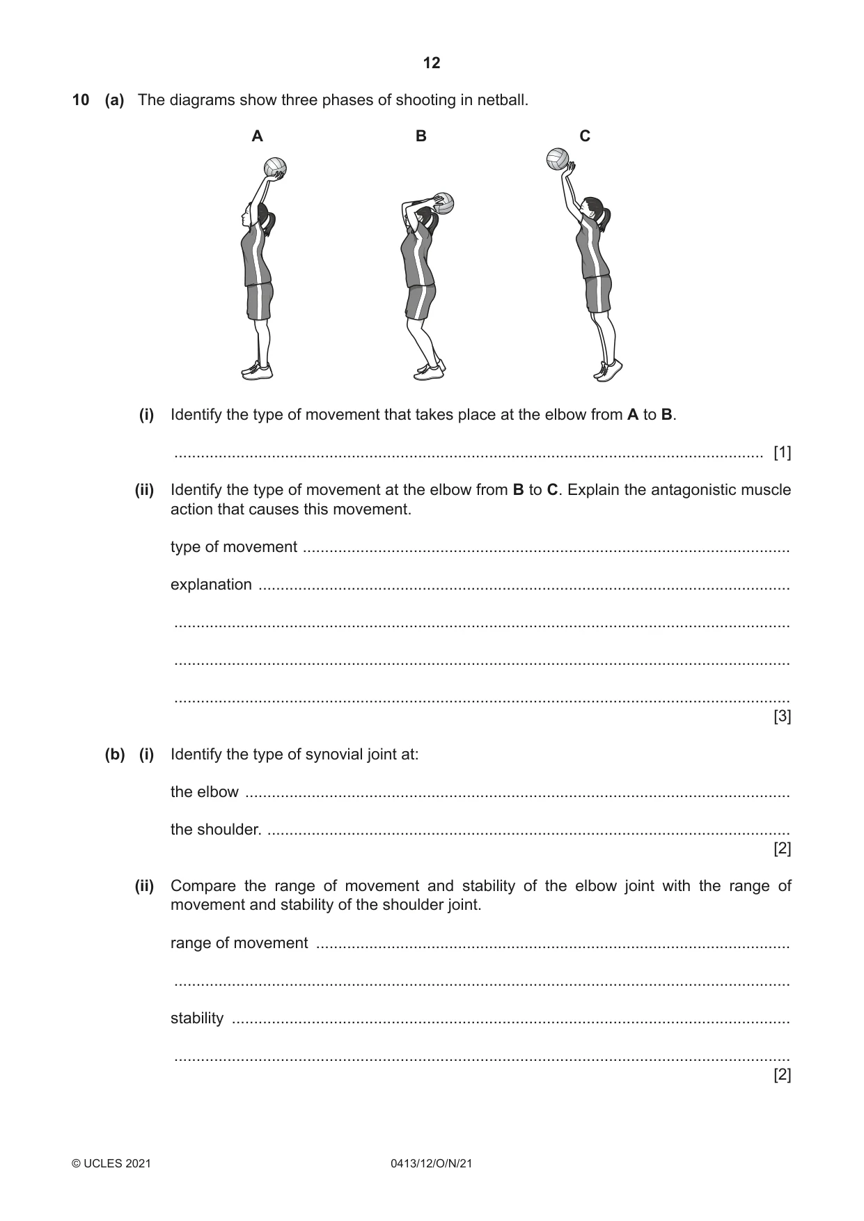 Cambridge IGCSE Physical Education 0413 2021 Oct/Nov Paper 1 · Variant 2 question paper, page 12 of 16
