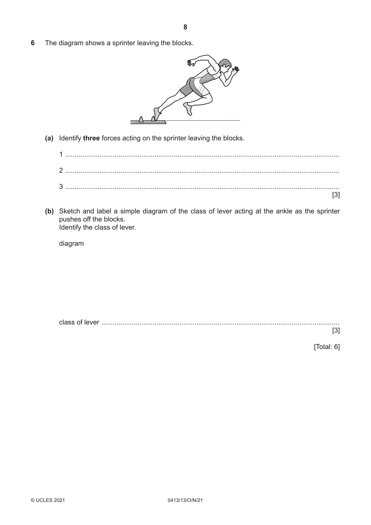Cambridge IGCSE Physical Education 0413 2021 Oct/Nov Paper 1 · Variant 3 question paper, page 8 of 16